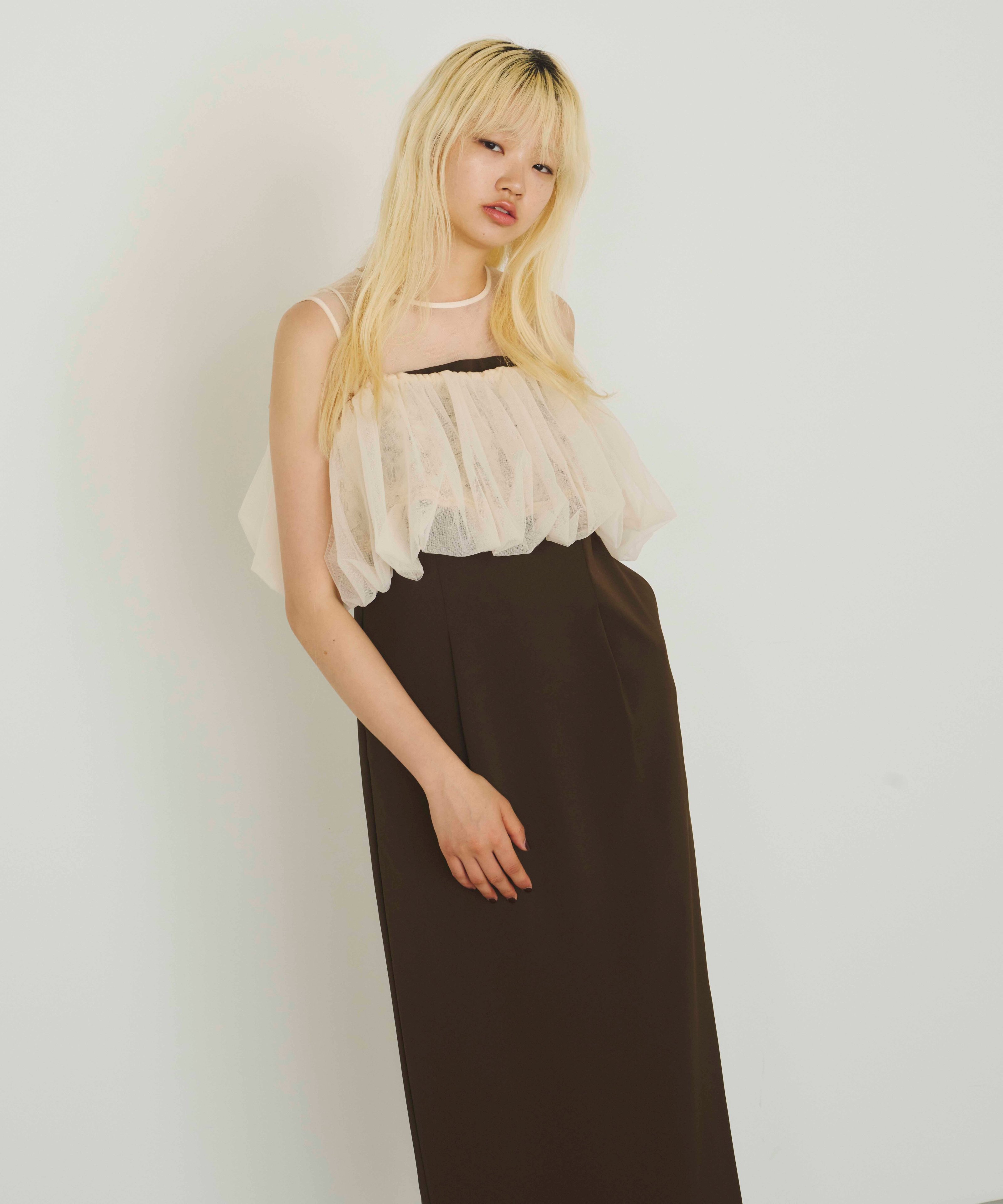 【SALE／50%OFF】ANDRESD 【2点セット】結婚式 バルーンビスチェドレス アンドレスド ワンピース・ドレス ドレス ブラウン ベージュ ブラック【送料無料】