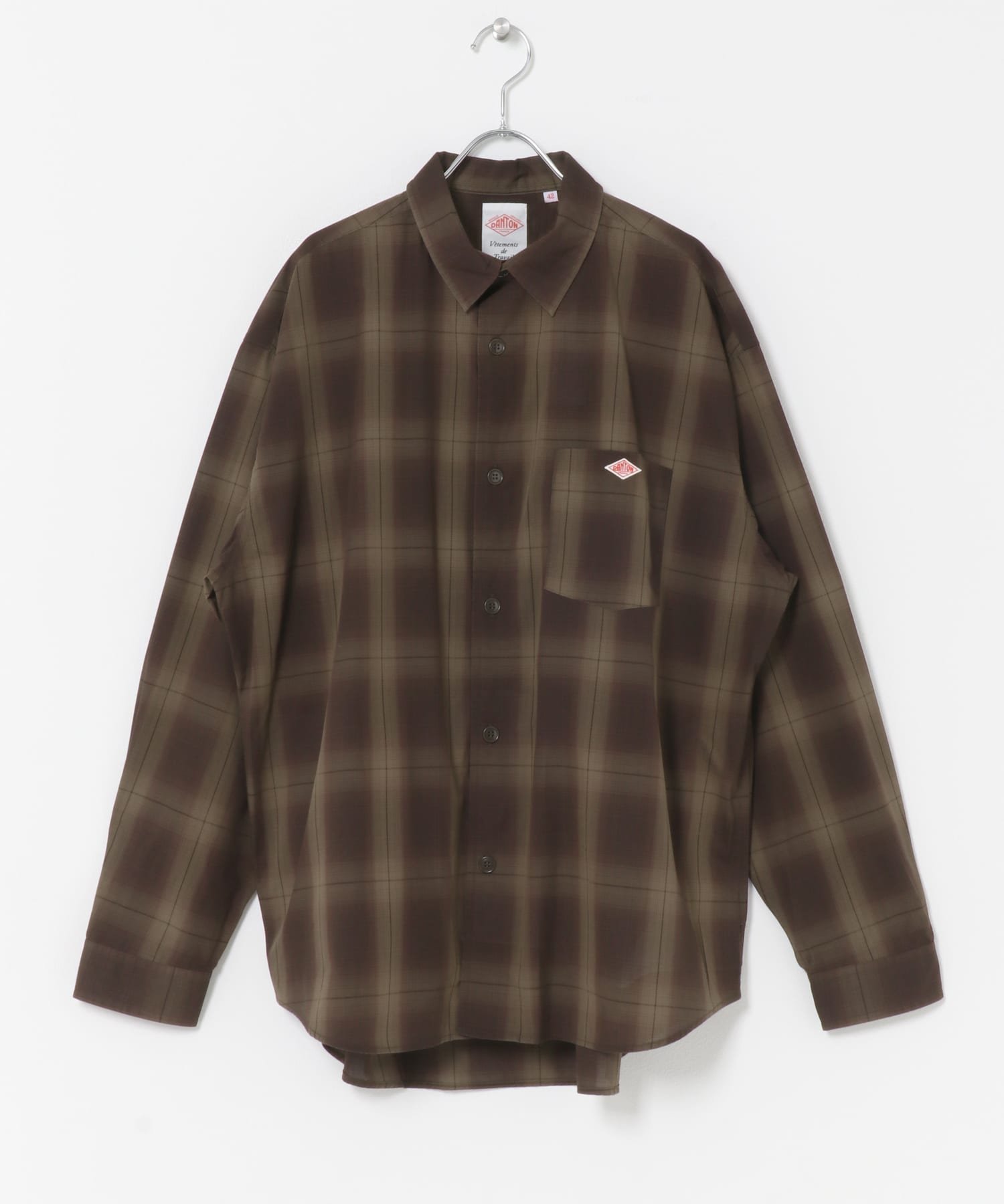 DANTON WORK SHIRTS アーバンリサーチドアーズ トップス シャツ・ブラウス グリーン ブラウン