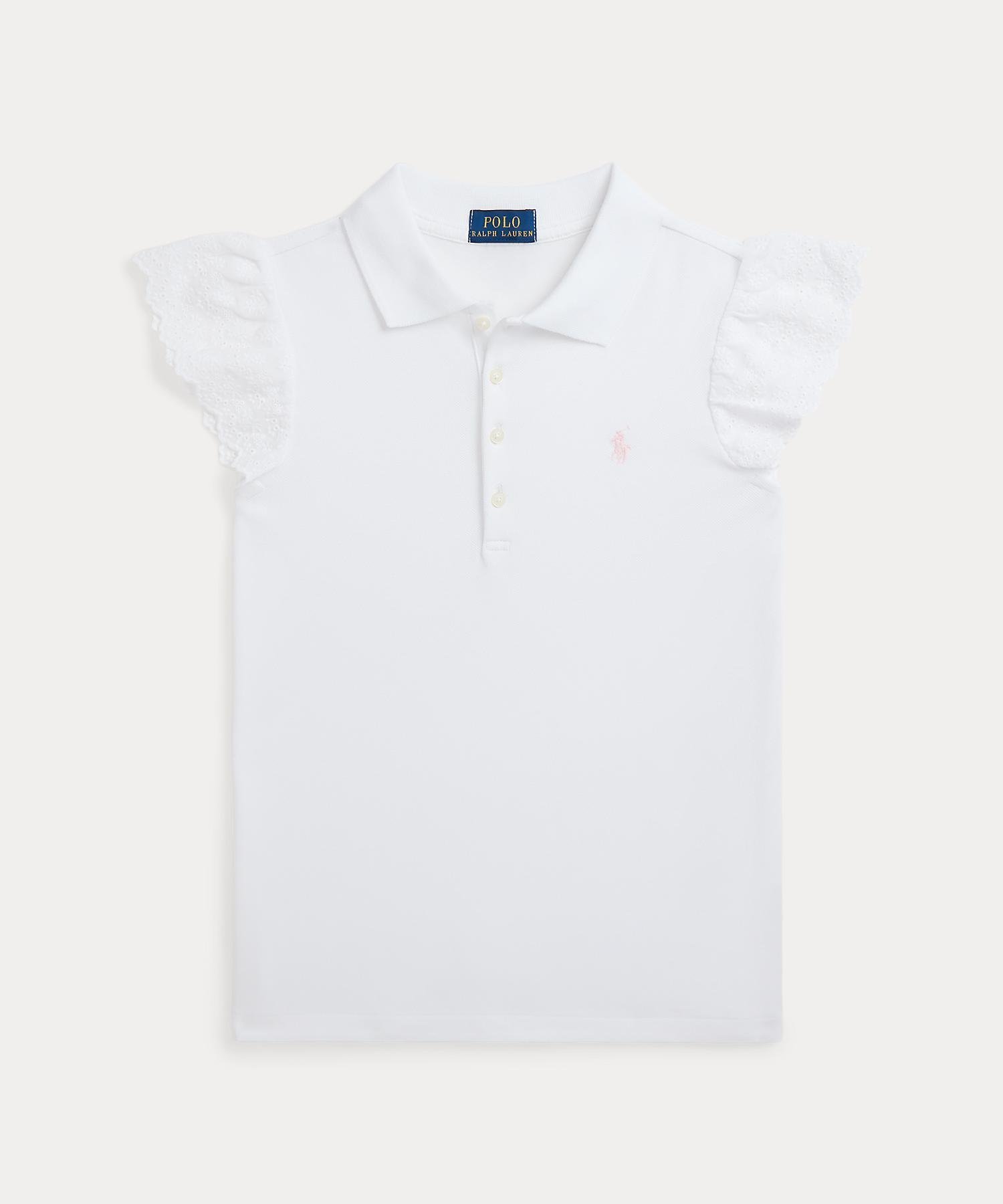 【SALE／50%OFF】POLO RALPH LAUREN (ガールズ 7才~16才)アイレット ストレッチ メッシュ ポロシャツ ラルフローレン トップス ポロシャツ ホワイト【送料無料】