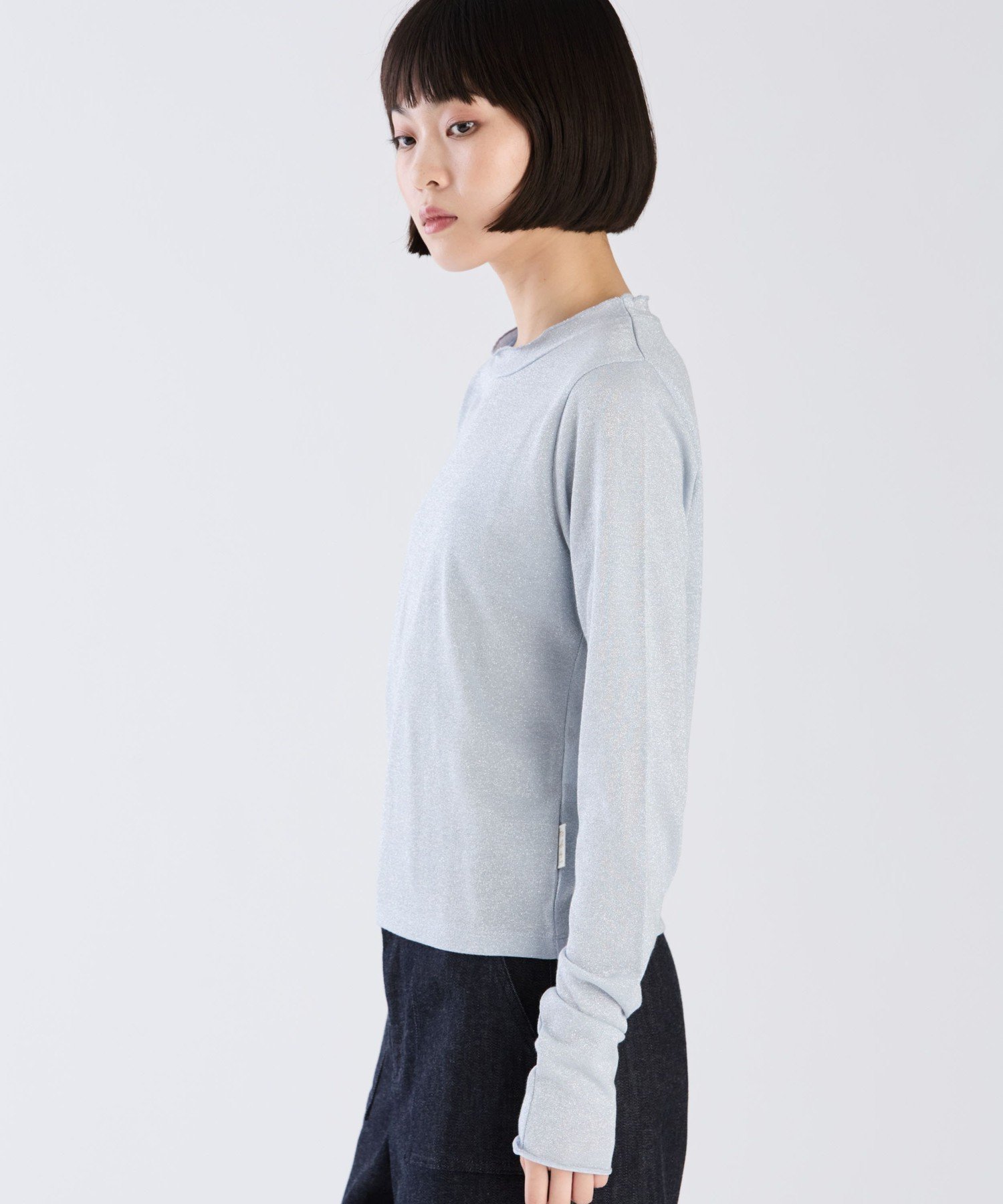 . 【Outlet】WW90 TS ラメジャージータートル アニエスベー トップス カットソー・Tシャツ ブルー