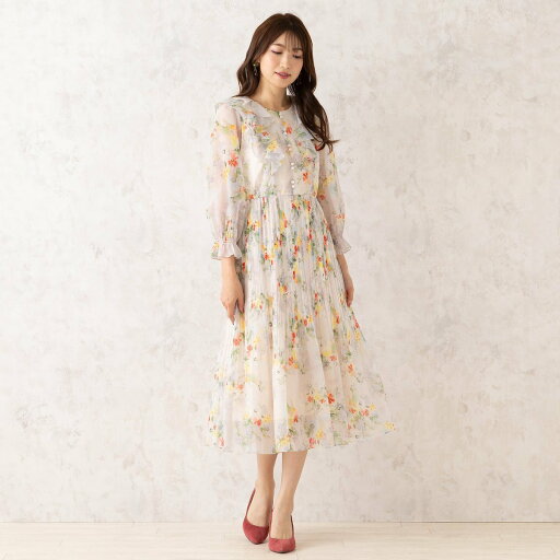 【SALE/30%OFF】Rose Tiara フリルフラワープリーツワンピース ローズティアラ ワンピース・ドレス その他のワンピース・ドレス ブルー ベージュ【送料無料】 【SALE/30%OFF】Rose Tiara フリルフラワープリーツワンピース ローズティアラ ワンピース・ドレス その他のワンピース・ドレス ブルー ベージュ【送料無料】