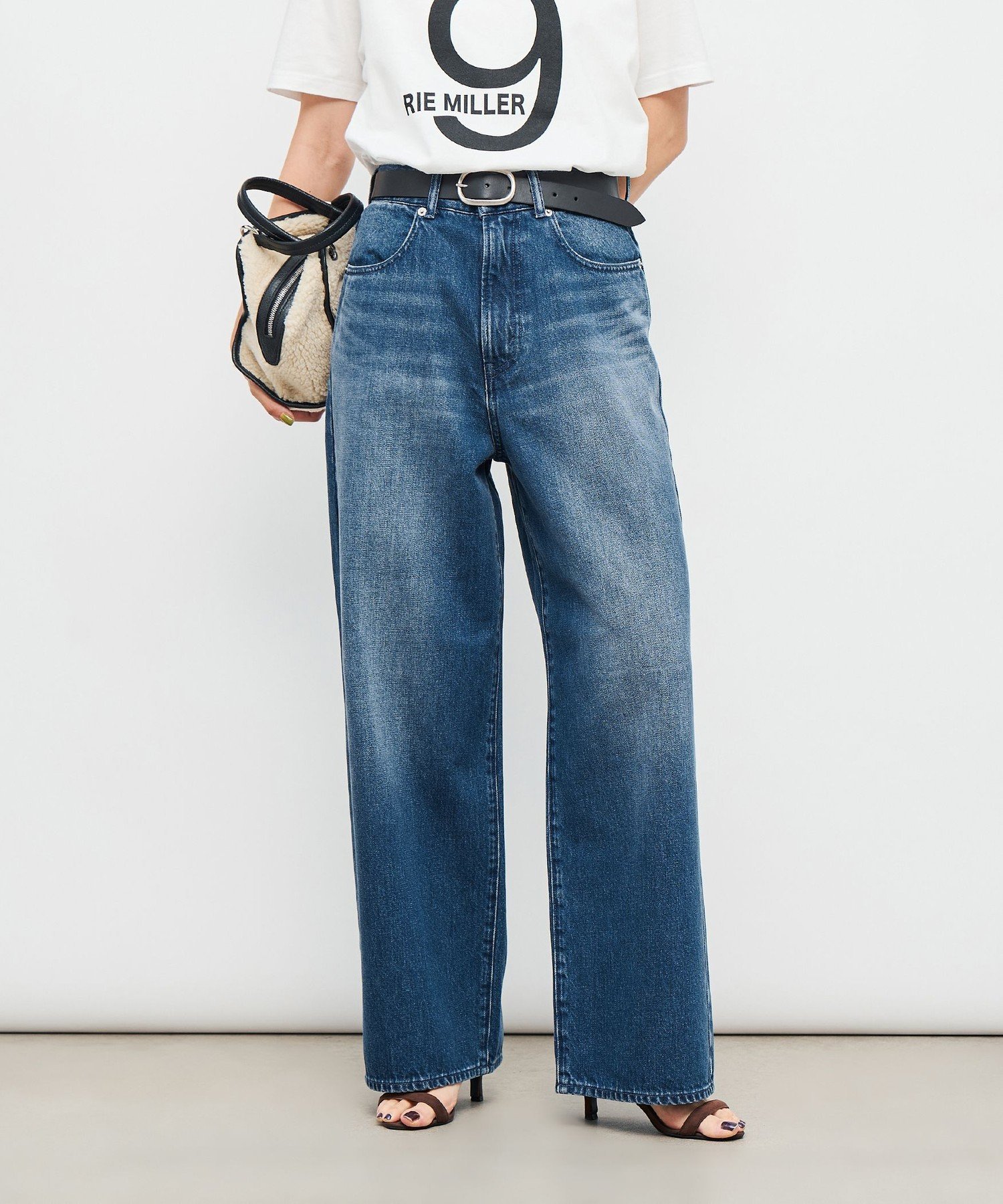 Rie Miller 【RM denim】ソフトルーズストレートデニム ノーリーズ パンツ ジーンズ・デニムパンツ ブルー【送料無料】のサムネイル