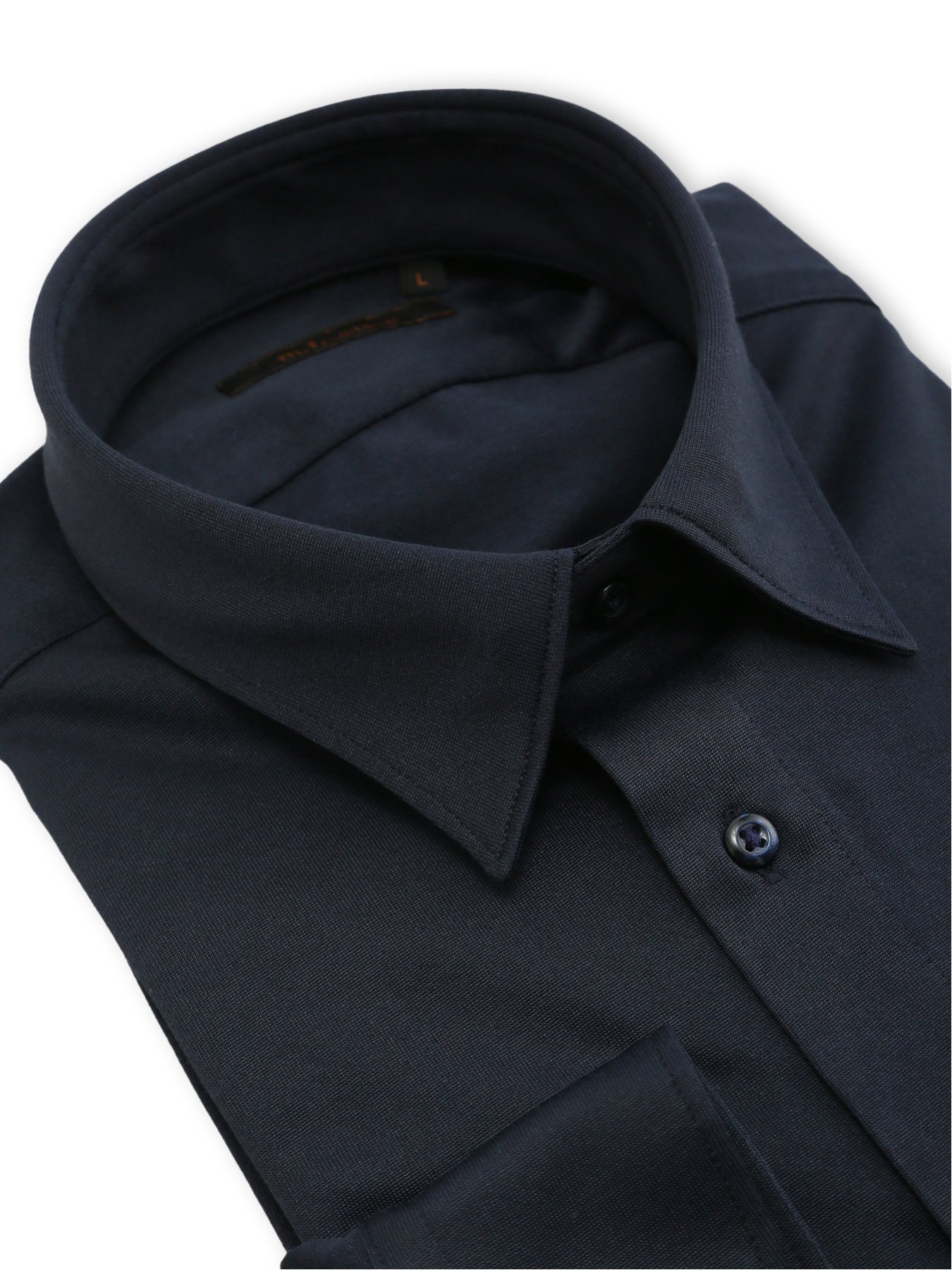 【SALE／20%OFF】m.f.editorial 形態安定 吸水速乾 ストレッチ NEWスタンダードフィット ショートワイドカラー長袖ニットシャツ タカキュー スーツ・フォーマル Yシャツ・カッターシャツ ネイビー【送料無料】