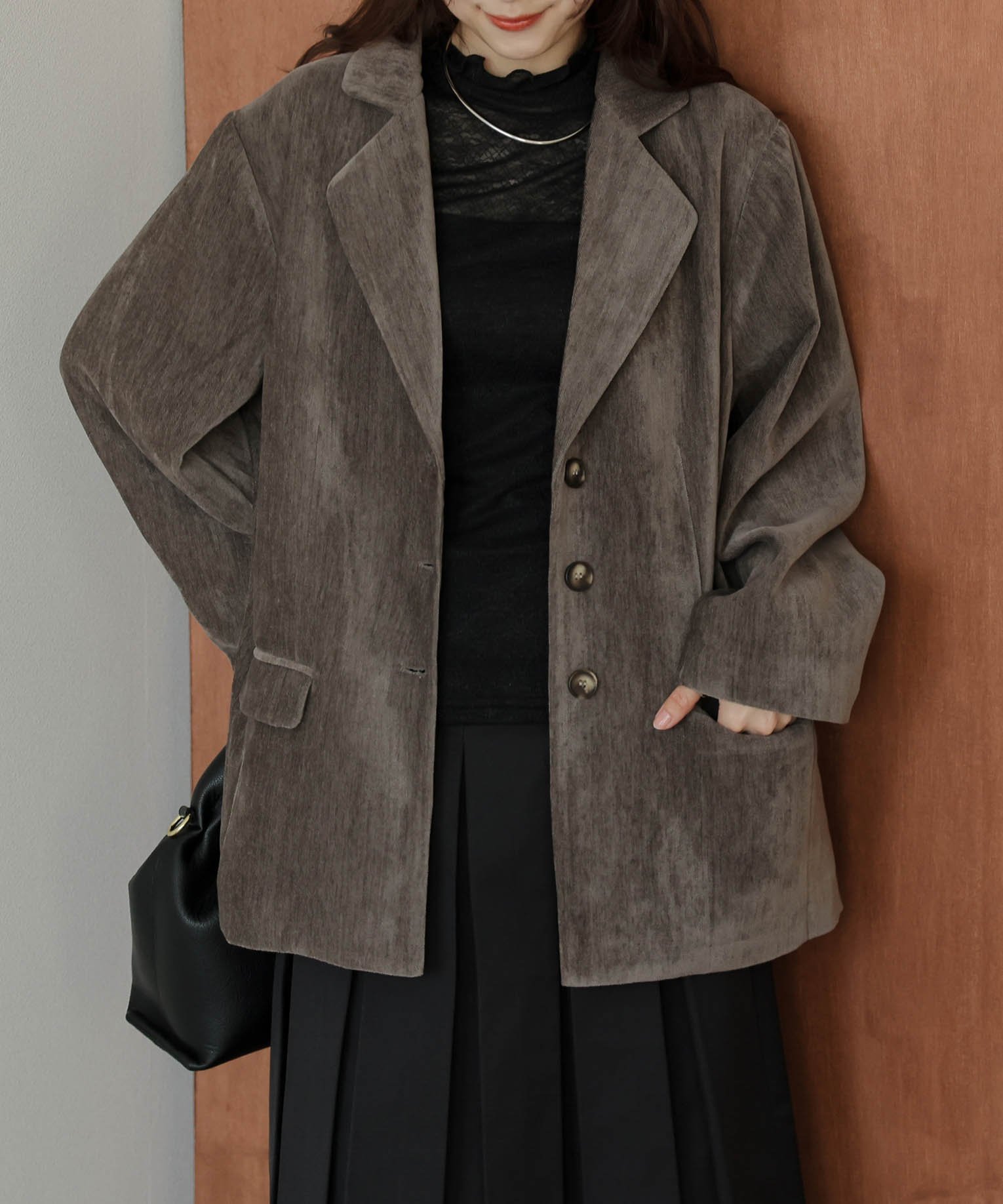 La-gemme ベロア シングルジャケット ラジュール ジャケット・アウター テーラードジャケット・ブレザ..