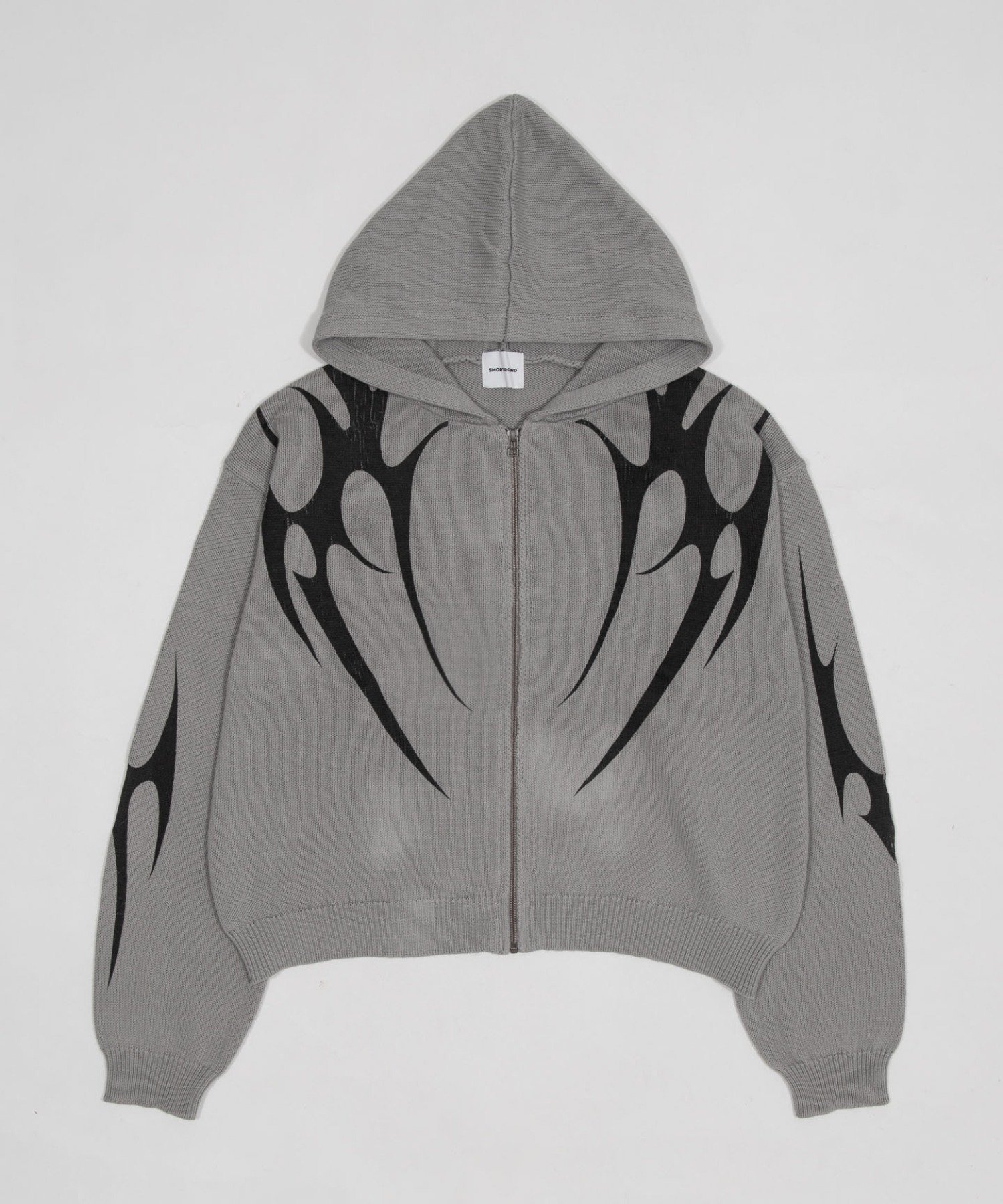 【SALE／25 OFF】WEGO MEN 039 S トライバルニットZIPパーカー ウィゴー トップス ニット グレー ブラック【送料無料】