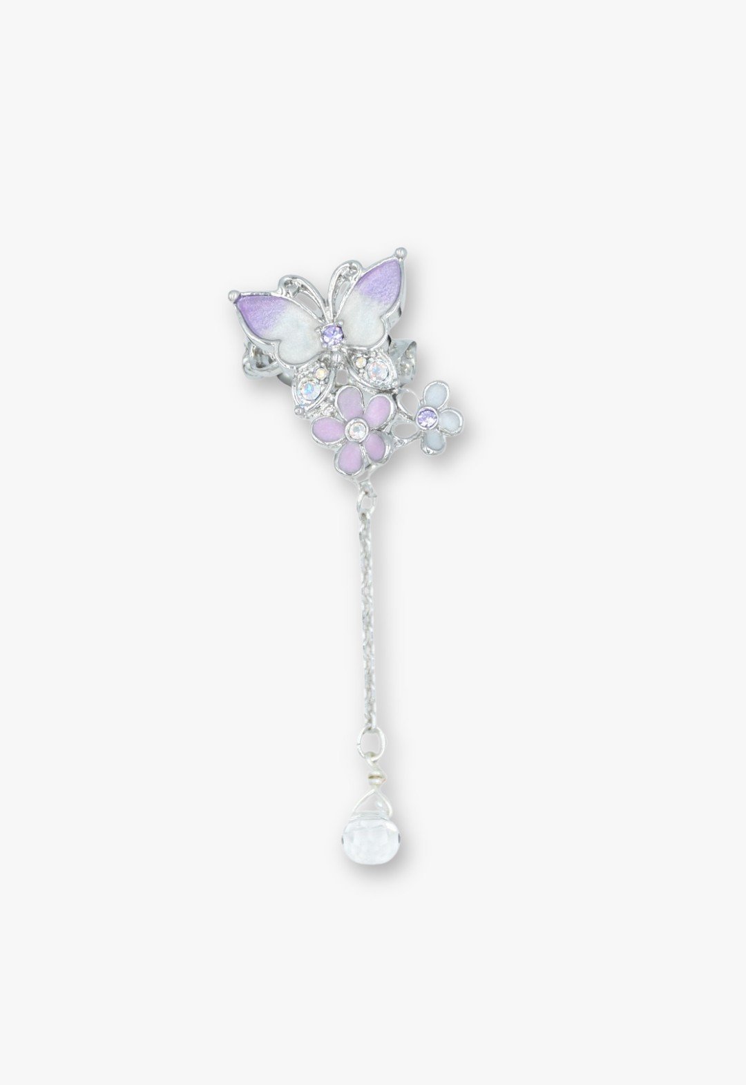 ANNA SUI 蝶 小花モチーフ イヤーカフ アナ スイ アクセサリー・腕時計 イヤリング・イヤーカフ ホワイト【送料無料】