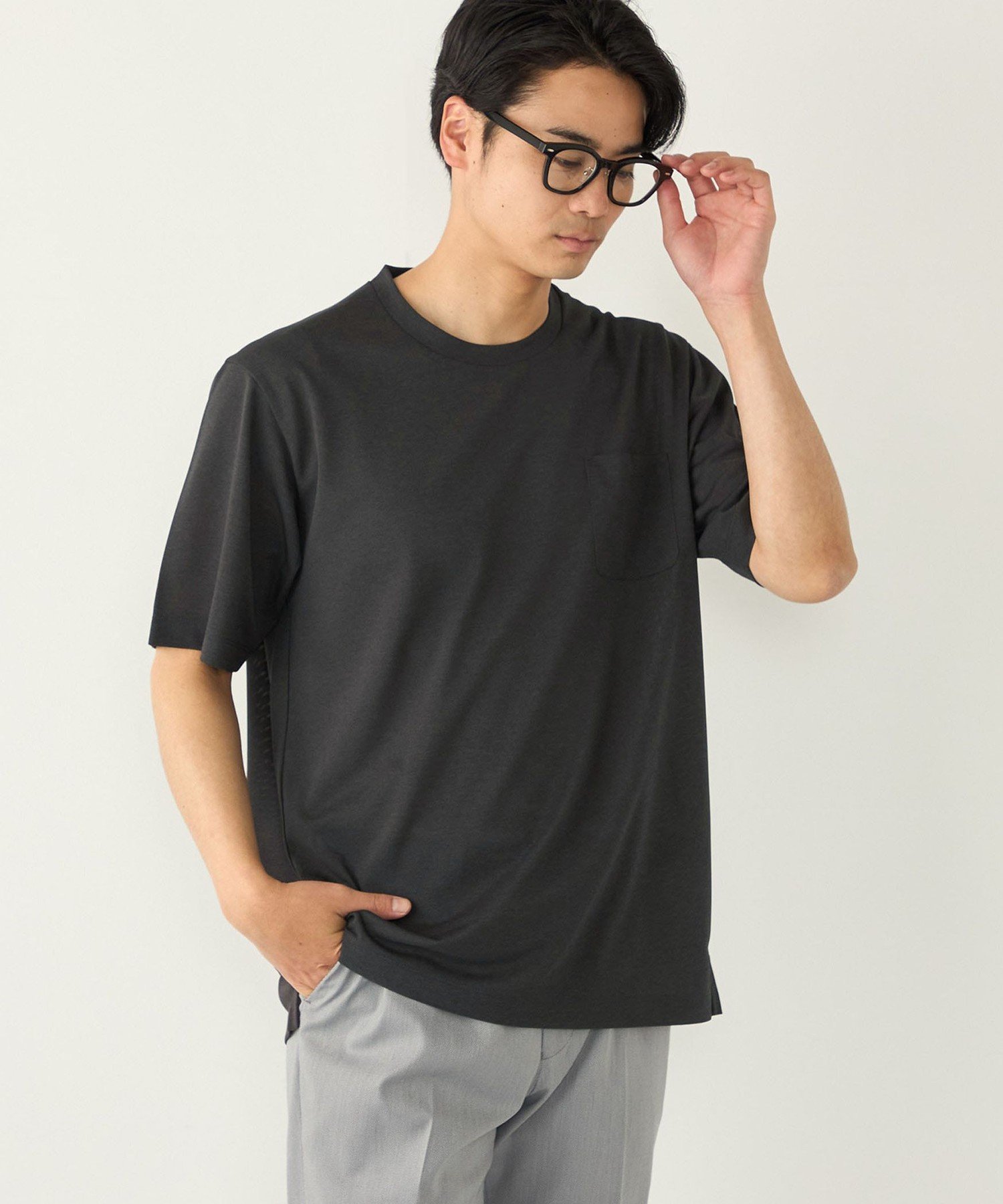 SHIPS Colors:＜速乾・接触冷感・UVカット＞Breeze Cool(R) Tシャツ◇ シップス トップス カットソー・Tシャツ ネイビー