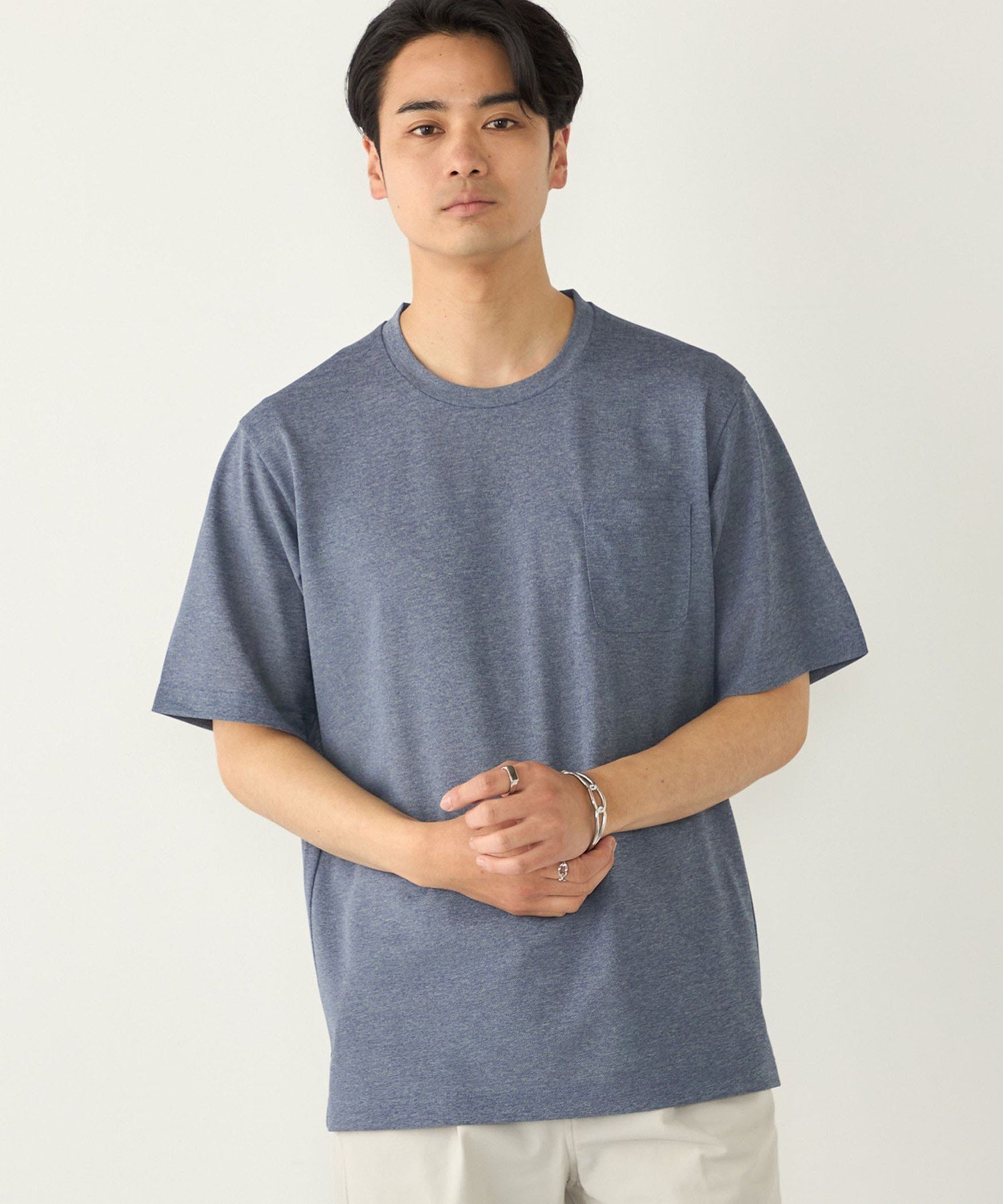 SHIPS Colors:＜速乾・接触冷感・UVカット＞Breeze Cool(R) Tシャツ◇ シップス トップス カットソー・Tシャツ ネイビー