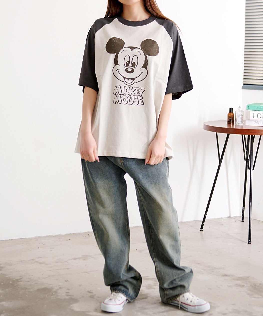 SB select DISNEY ラグラン半袖TEE シルバーバレット トップス カットソー・Tシャツ ホワイト