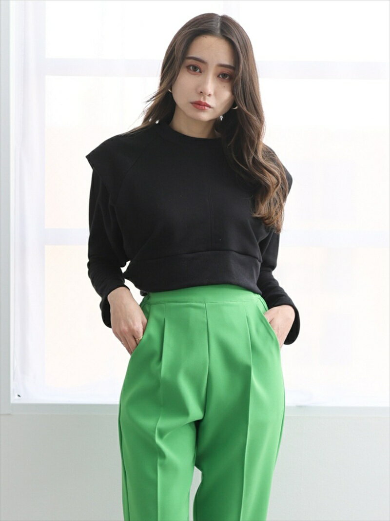 【SALE／50%OFF】clear 袖レイヤード風ショートスウェット クリア トップス スウェット・トレーナー ブラック グレー ホワイトのサムネイル