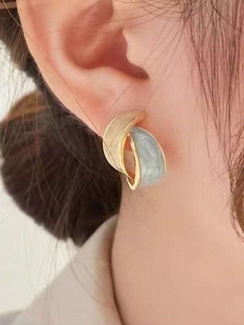 デザインピアス スレンダー アクセサリー・腕時計 ピアス ブルー グリーン