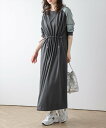 【SALE/46%OFF】La-gemme ウエストドローストリングワンピース ラジュール ワンピース・ドレス ワンピース カーキグリーン ブラック グレー【送...