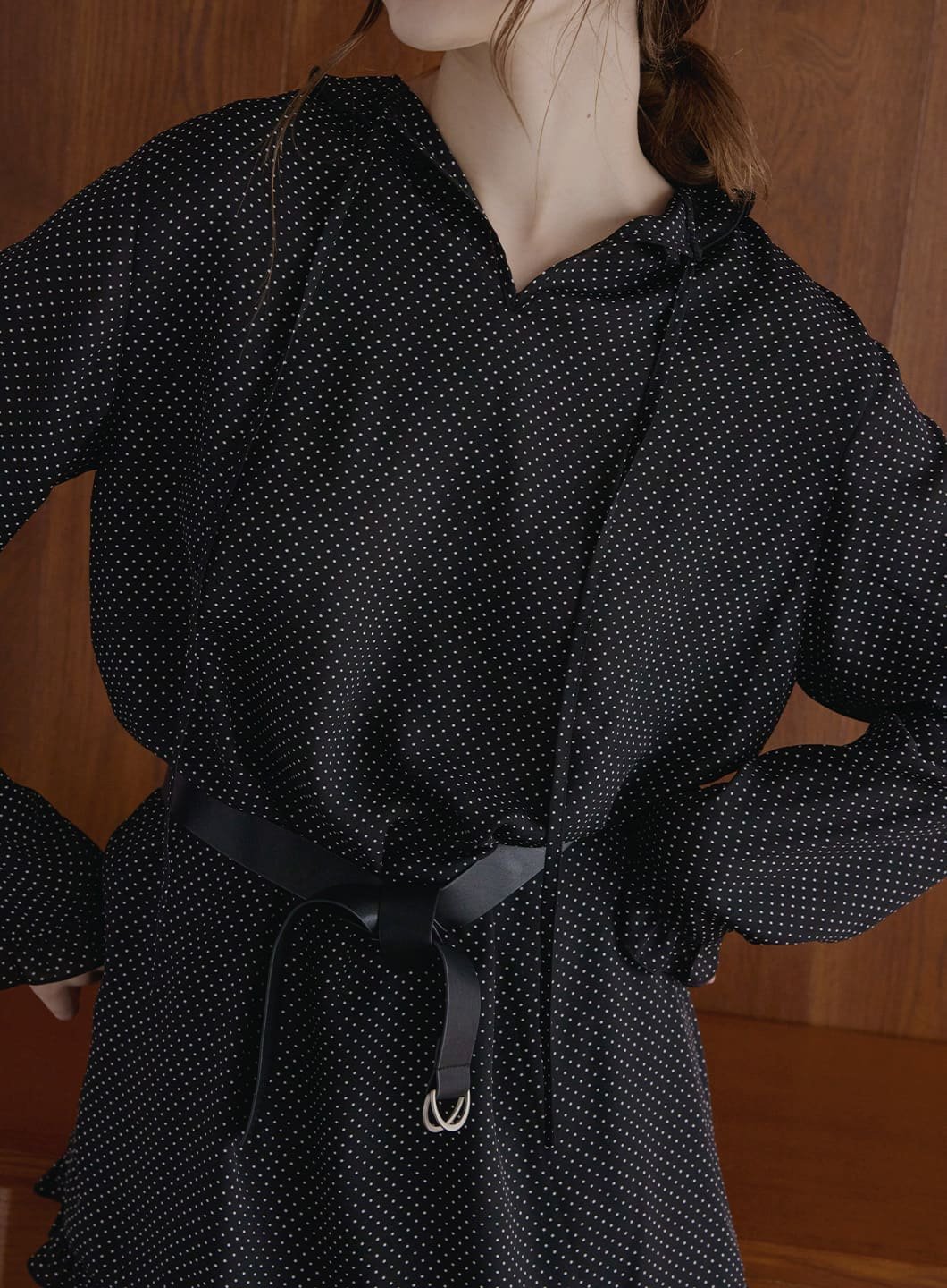【SALE／80%OFF】COEL 2WAYベルト付きドットチュニック コエル ワンピース・ドレス チュニック グリーン ブラック【送料無料】