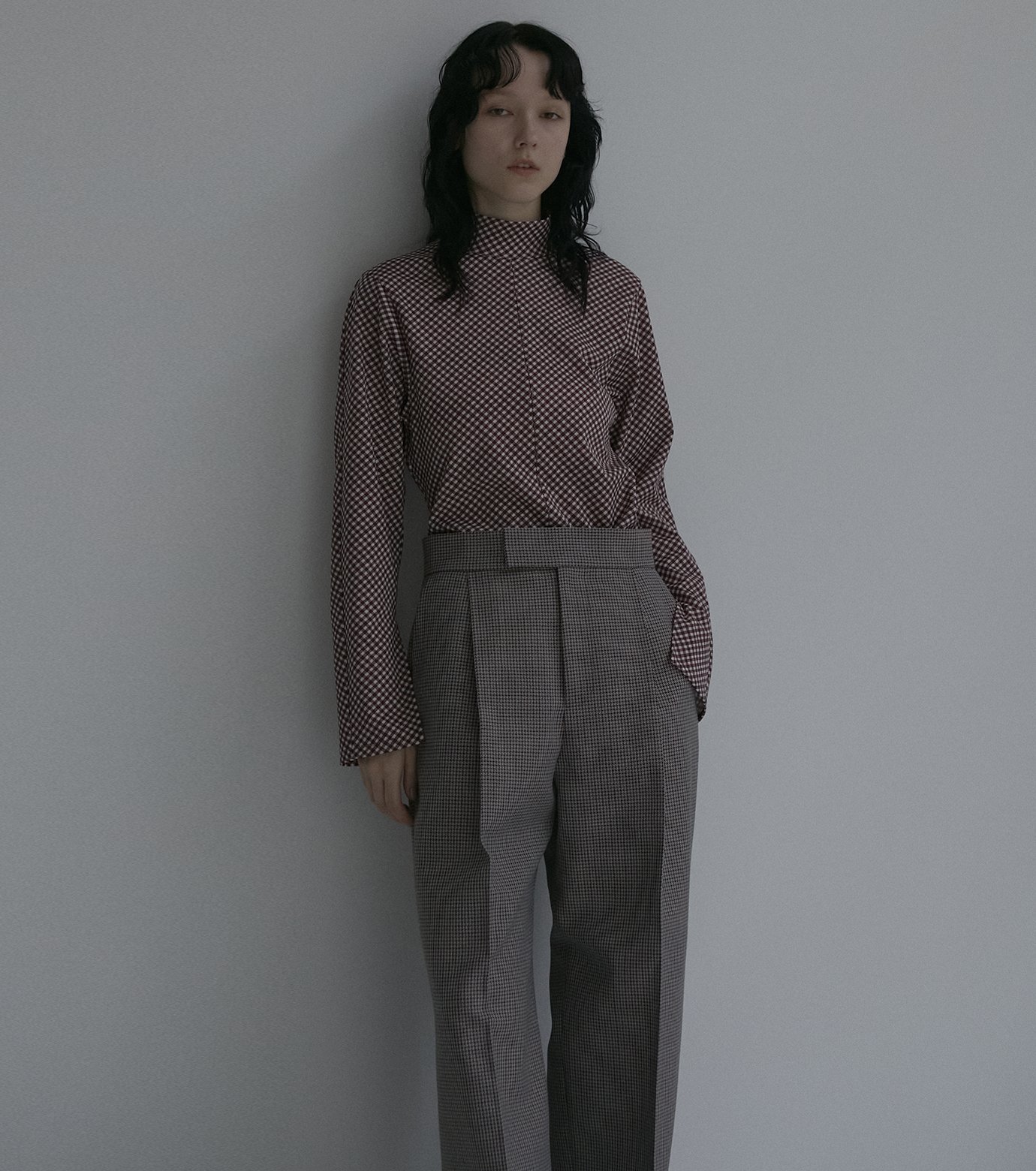 LE CIEL BLEU チェックタックパンツ / Check Tuck Pants ルシェルブルー パンツ その他のパンツ ブルー