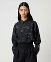 EMMEL REFINES <EMMEL REFINES>EM フラワープリント シャツ ユナイテッドアローズ グリーンレーベルリラクシング トップス シャツ・ブラウス ブラック ホワイト【送料無料】