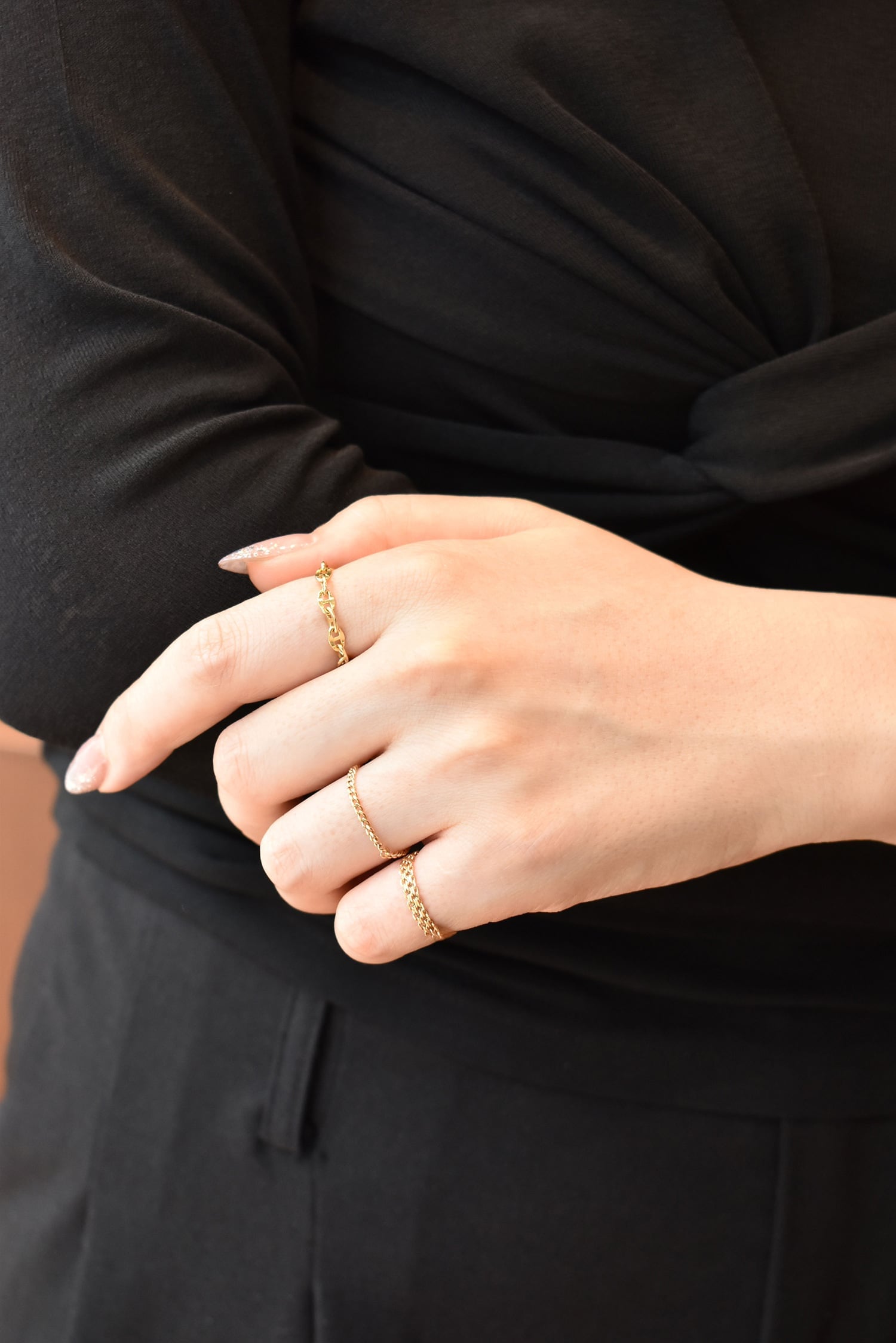 les bon bon les bonbon/K18 authentic ring/オーセンティック リング 18金 チェーン フォブ アクセサリー・腕時計 リング・指輪 ゴールド