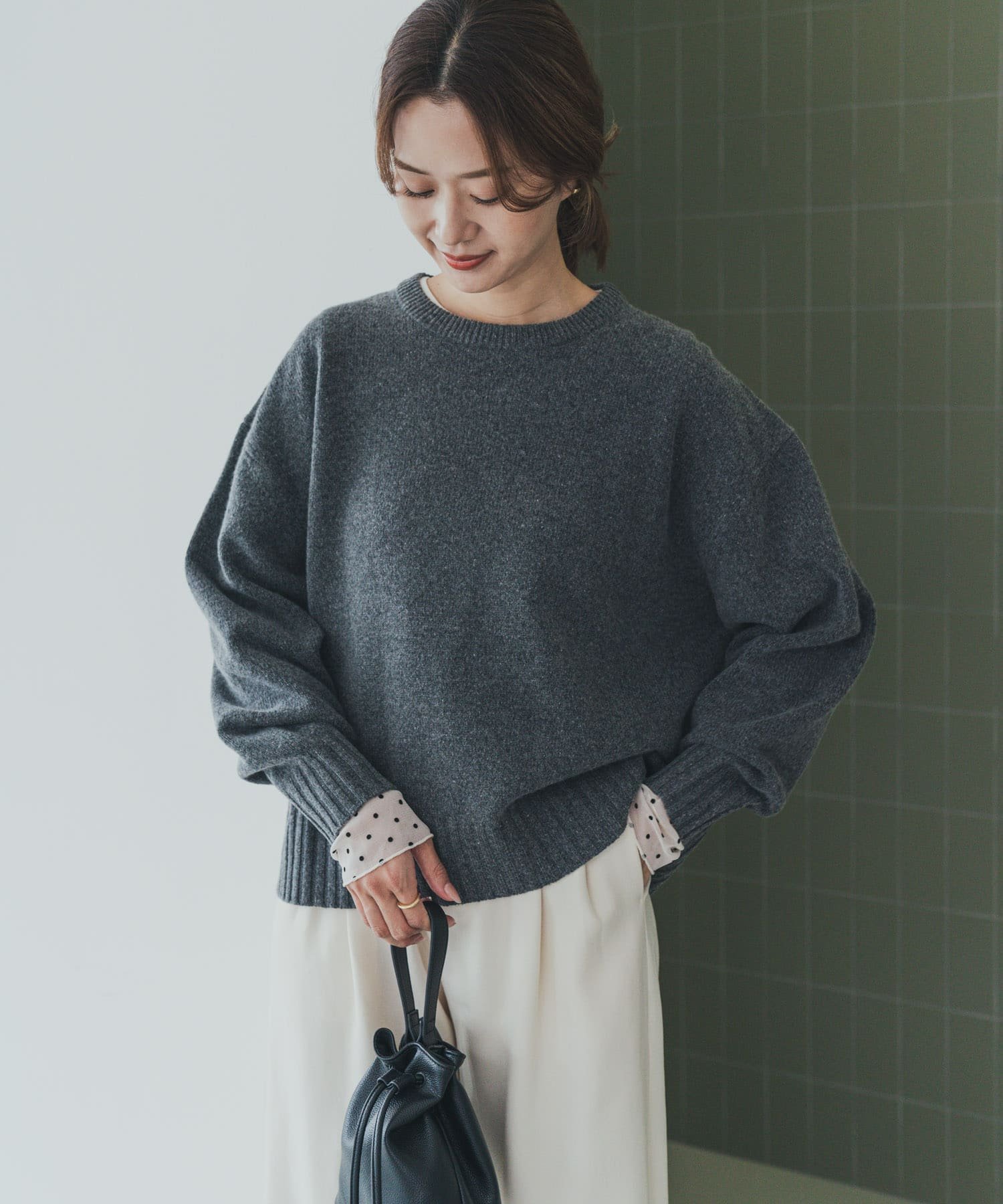 URBAN RESEARCH DOORS ハミルトンウールクルーワイドプルオーバー アーバンリサーチドアーズ トップス ニット グリーン オレンジ【送料無料】のサムネイル