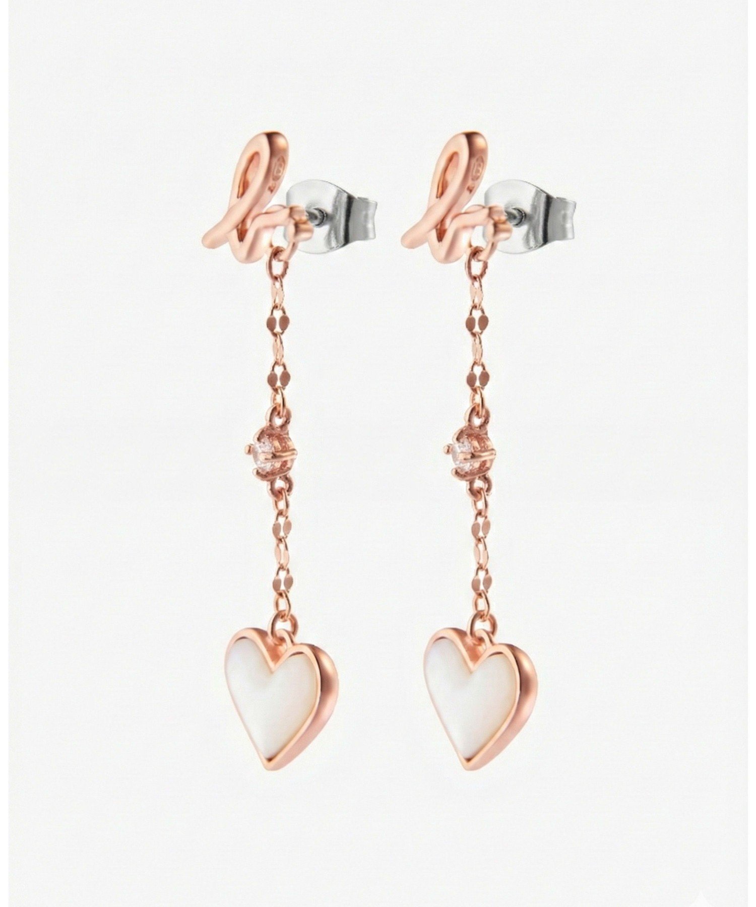 agnes b. FEMME "b."ロゴ ハート パール ピアス "About Love" アニエスベー アクセサリー・腕時計 ピアス ピンク【送料無料】