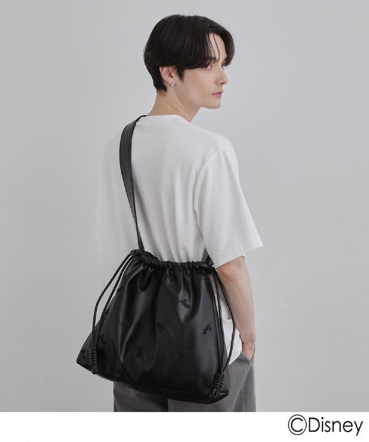tk.TAKEO KIKUCHI Disney capsule collection 巾着ショルダーバッグ ティーケータケオキクチ バッグ ショルダーバッグ ブラック【送料無料】