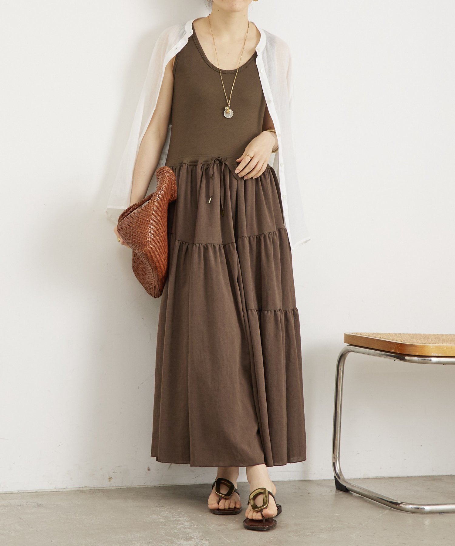 【SALE／5%OFF】BEARDSLEY タンクコンビドレス ビアズリー ワンピース・ドレス その他のワンピース・ドレス ブラウン ブラック【送料無料】
