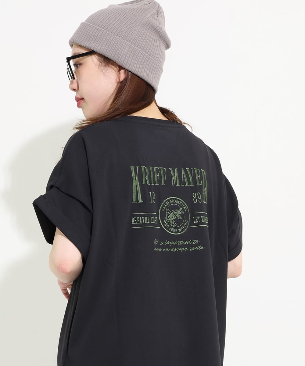 KRIFF MAYER (W)ウェットプロテクト刺繍チュニック クリフメイヤー ワンピース・ドレス チュニック ホワイト ブラック グレー ブラウン【送料無料】
