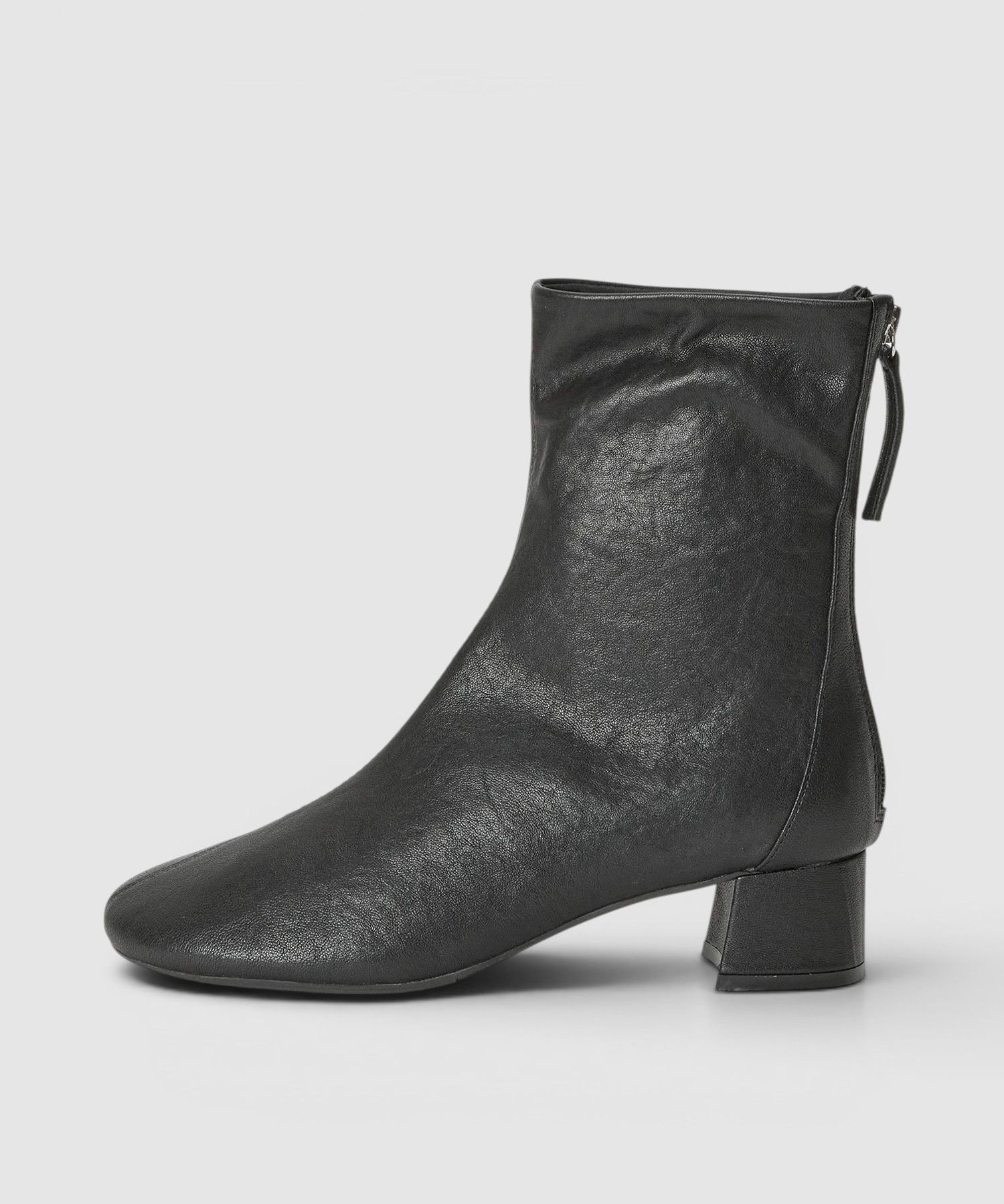 allureville バックジップラウンドショートブーツ アルアバイル シューズ・靴 ブーツ ワインレッド ブラック【送料無料】