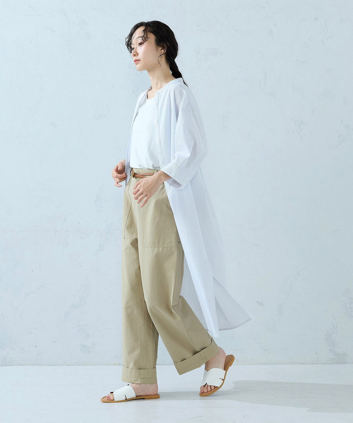 【SALE／50%OFF】COMME CA ISM シャツワンピース コムサイズム ワンピース・ドレス シャツワンピース ホワイト【送料無料】