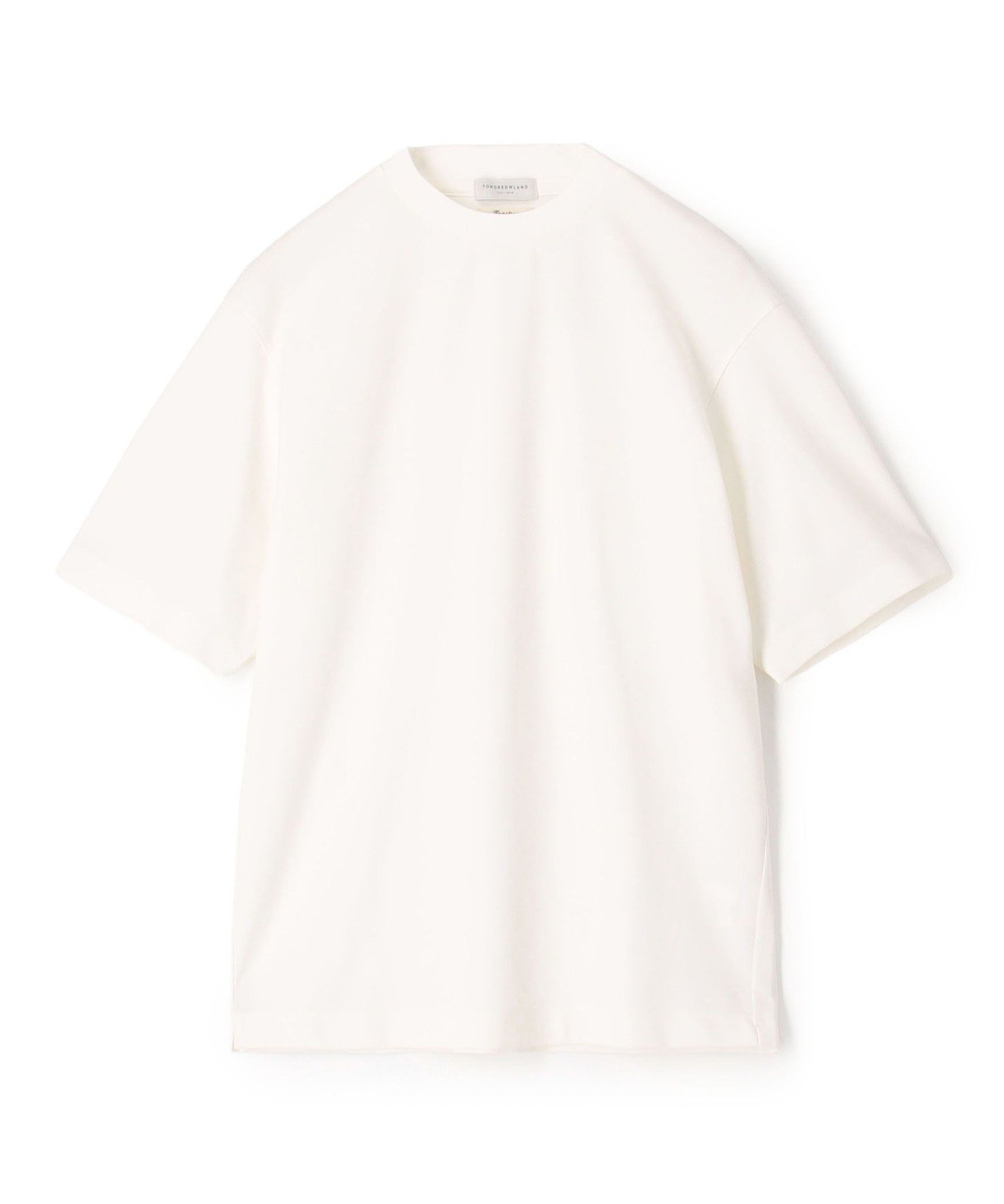 【接触冷感・吸水速乾】コットンポリエステルポンチ クルーネックTシャツ トゥモローランド トップス カットソー・Tシャツ ブルー ベージュ ブラック ホワイト