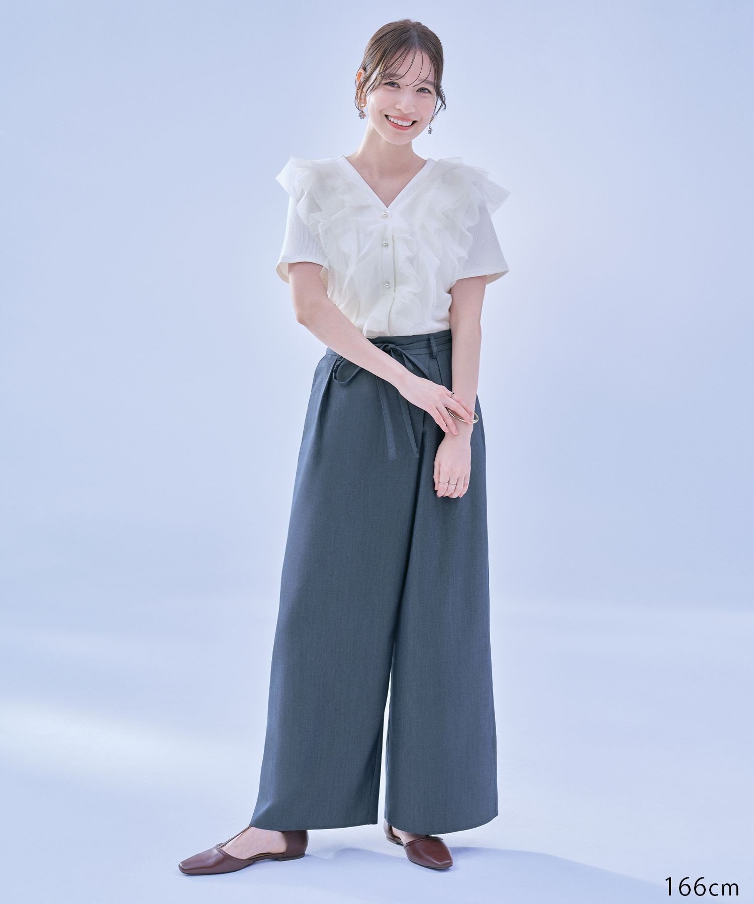 【SALE／30%OFF】ROPE' PICNIC 【ちゃんと+かわいい保証】リヨセルシャンブレーラップ風パンツ/UVケア・接触冷感 ロペピクニック パンツ その他のパンツ ブルー ネイビー【送料無料】 stylife-15693681 Rakuten Fashion サンプル画像3