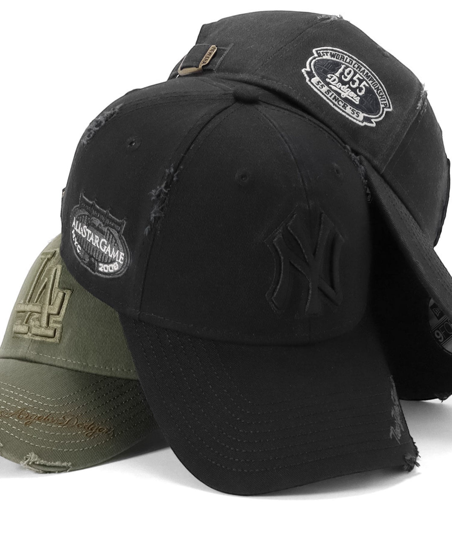NEW ERA ニューエラキャップ 9FORTYロングバイザー サイドパッチバイザーロゴMLB ONSPOTZ別注 オンスポッツ 帽子 キャップ ブラック ブラウン ネイビー グリーン【送料無料】