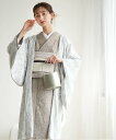 Nico@ntique 薄羽織 ニコアンティーク カットジャカード・フラワー スノーシャドウ ウタタネ 着物・浴衣・和装小物 着物 ブルー【送料無料】