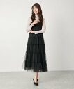 【SALE/50%OFF】JAYRO スウェード段々チュール切替ジャンドレ ジャイロ ワンピース・ドレス ジャンパースカート レッド グレー ブラック