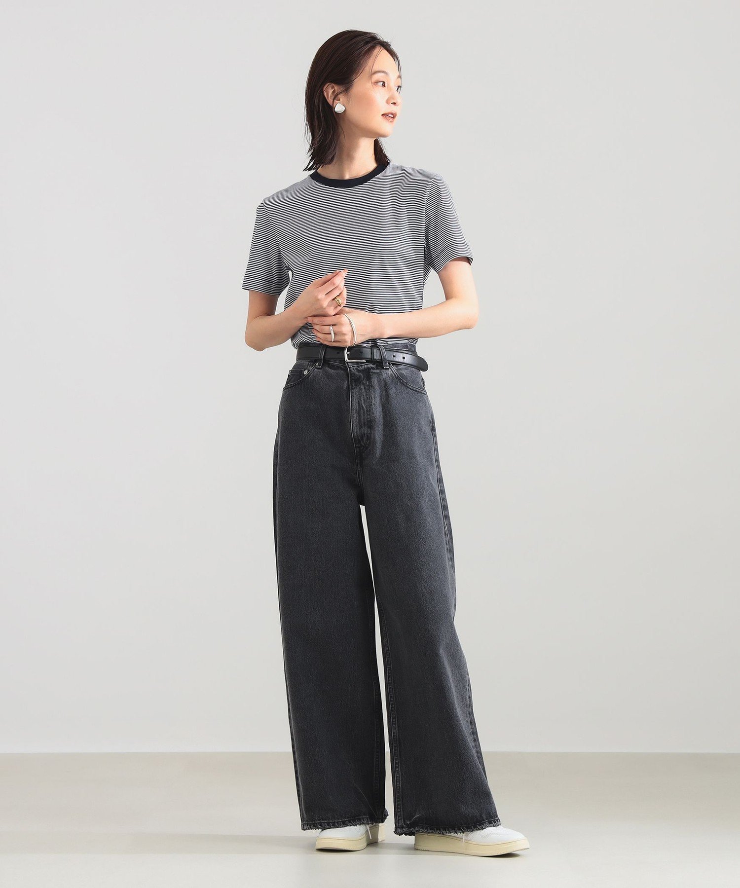 Demi-Luxe BEAMS 【別注】SLOANE / コットン天竺 ボーダー Tシャツ デミルクス ビームス トップス カットソー・Tシャツ ホワイト【送料無料】
