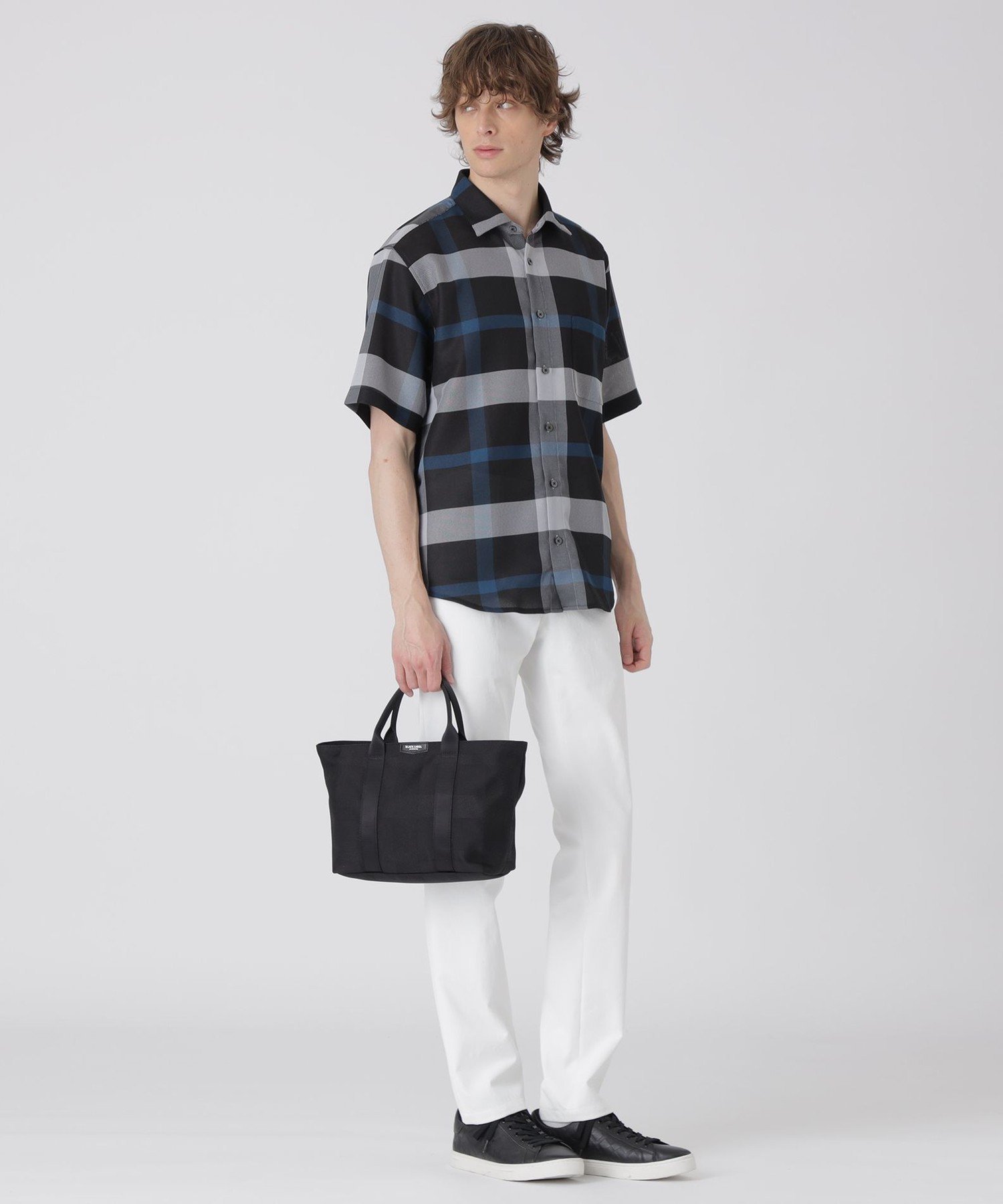 BLACK LABEL CRESTBRIDGE シャドーチェックドライバーズトート ブルーレーベル / ブラックレーベル・クレストブリッジ バッグ その他のバッグ ブラック【送料無料】