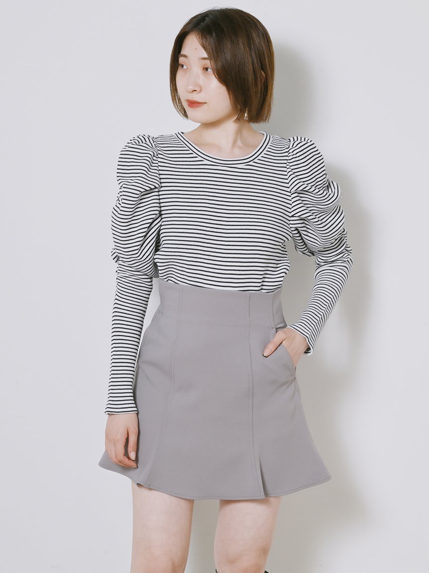 【SALE／50%OFF】SNIDEL ワッフルボリュームスリーブトップス スナイデル トップス スウェット・トレーナー ホワイト レッド ブルーのサムネイル