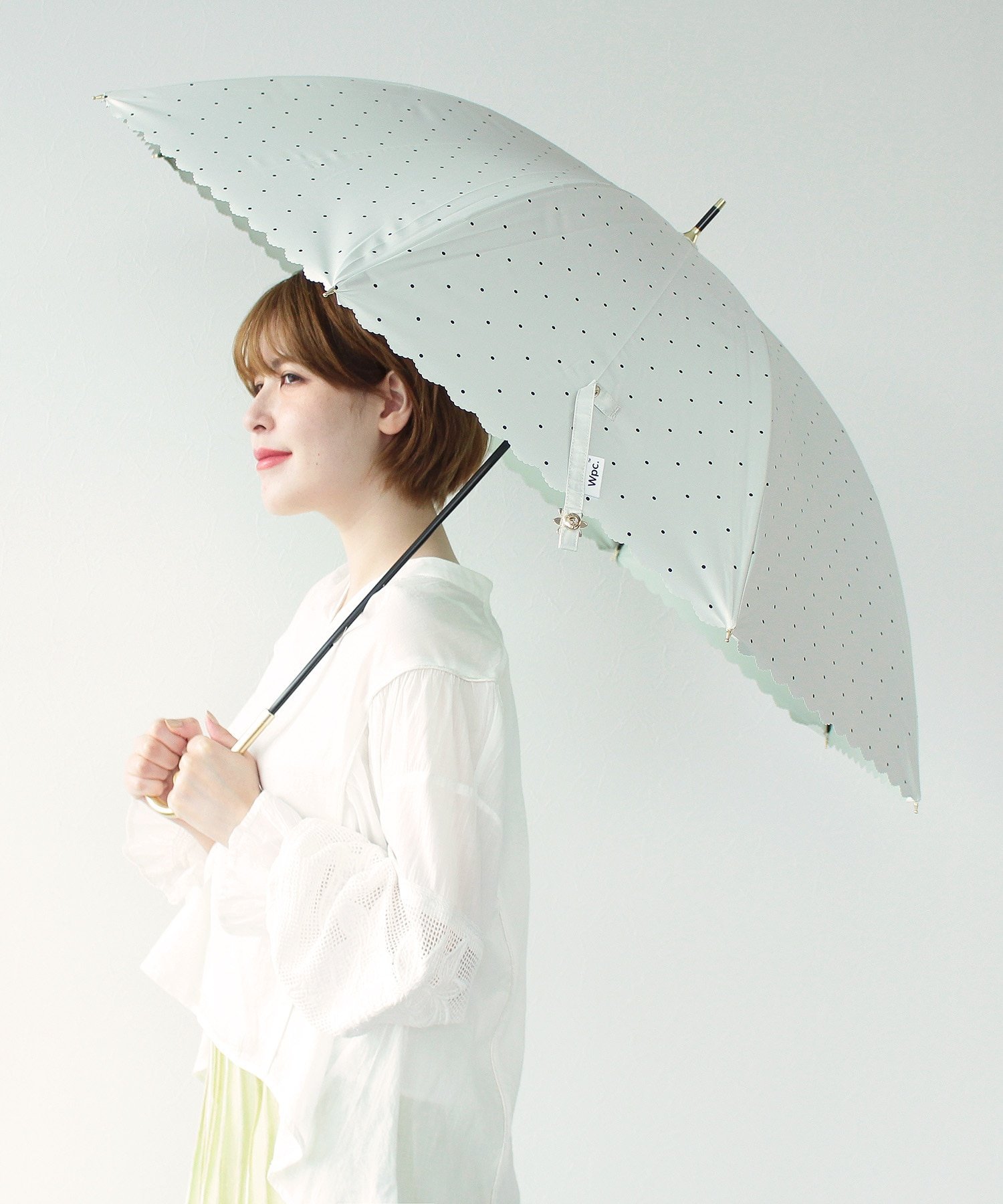 Wpc. Wpc./遮光ドットフラワーポイント長傘 (晴雨兼用) ヴィド・ポッシュドゥセピカ ファッション雑貨 傘・長傘 ホワイト ブラックのサムネイル