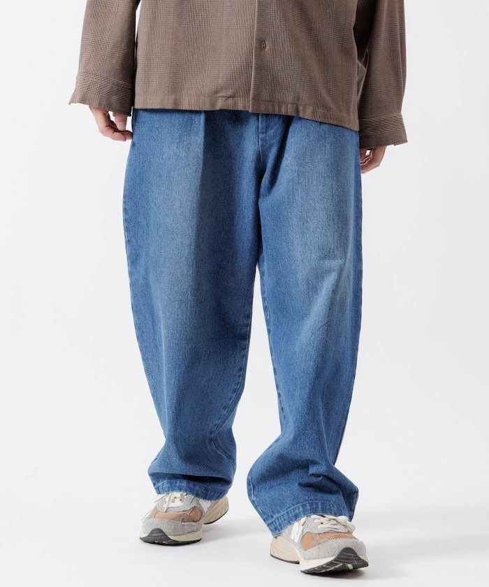 【SALE／45%OFF】FREAK'S STORE ワイドテーパード デニム スラックスパンツ 25AW フリークスストア パンツ ジーンズ・デニムパンツ ブルー ネイビー ブラック