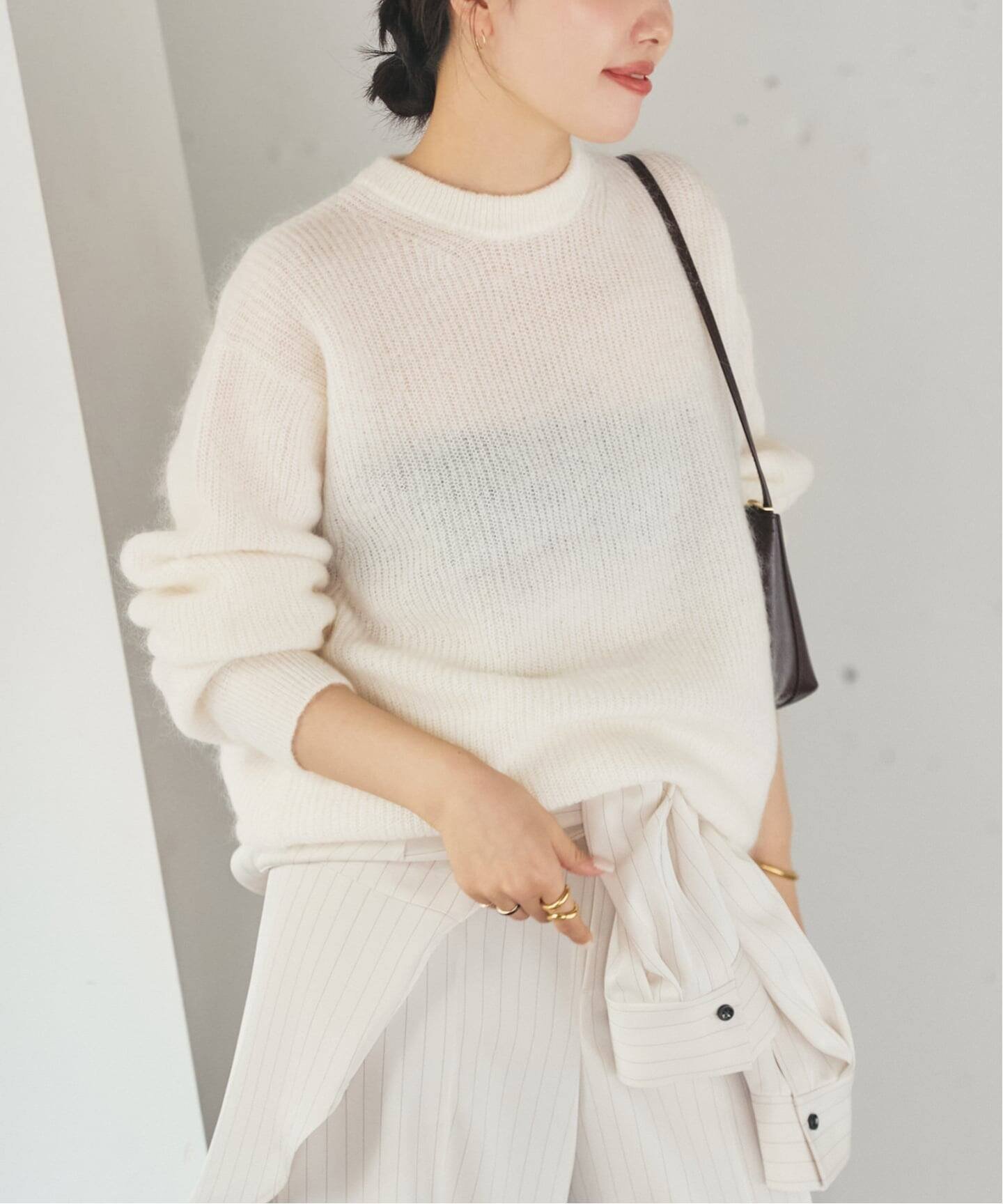 plage 《予約》able kid mohea aze プルオーバー プラージュ トップス ニット ホワイト グリーン ベージュ【送料無料】