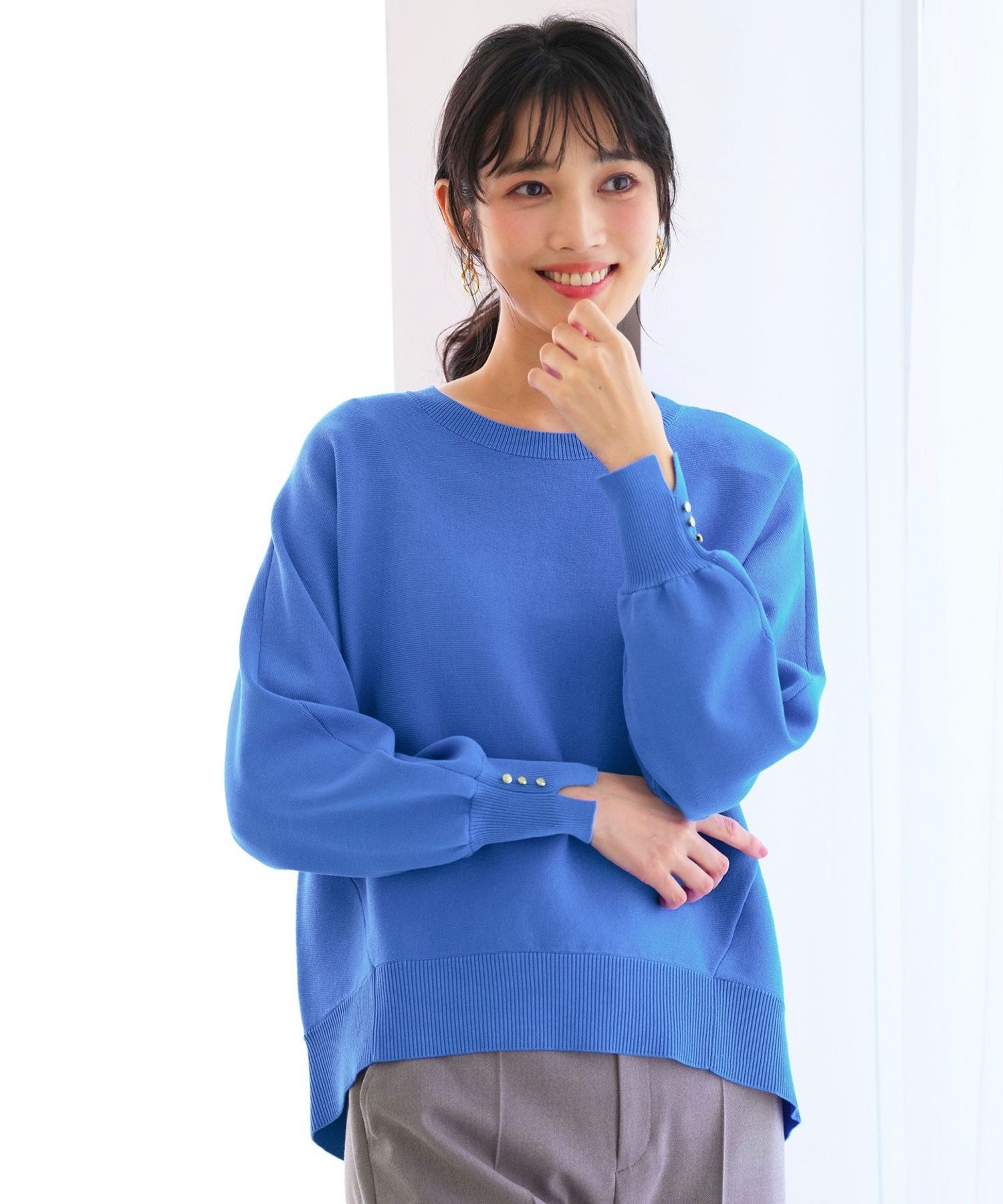 【SALE／30%OFF】ANY SIS L 【花粉リリース】ドルマン ニット エニィスィス トップス ニット イエロー ピンク グレー ブルー グリーン ネイビー【送料無料】