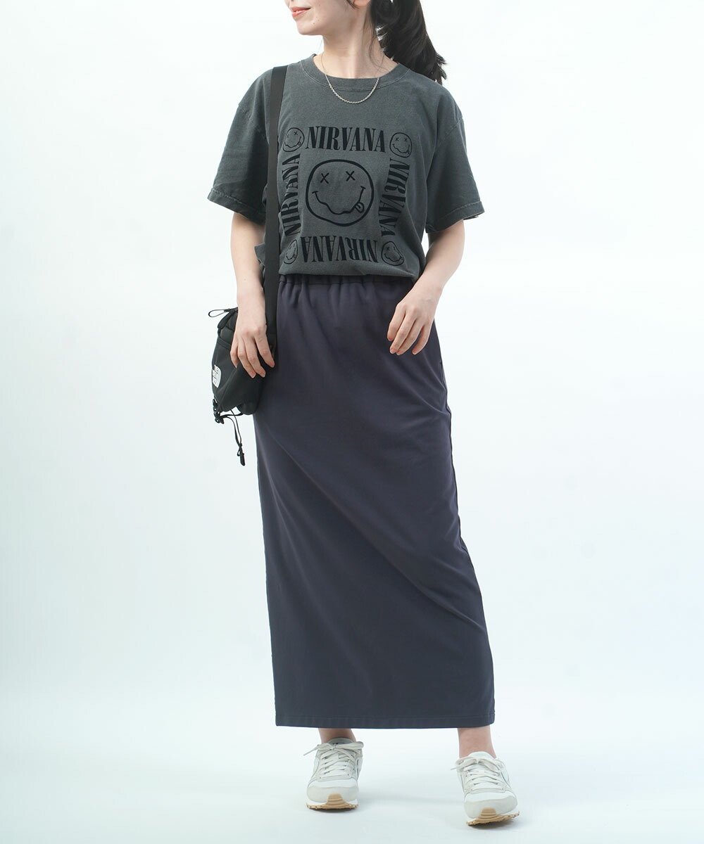 GOOD ROCK SPEED グッドロックスピード NIRVANA SMILE ART FLOCK PRINT T-SHIRT ブルーコムブルー トップス カットソー・Tシャツ【送料無料】