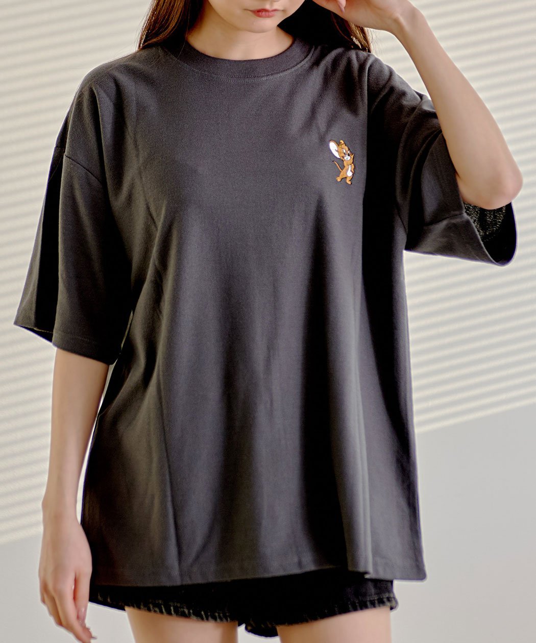 SB select TOM&JERRY 梨地半袖TEE シルバーバレット トップス カットソー・Tシャツ ホワイト ブラック