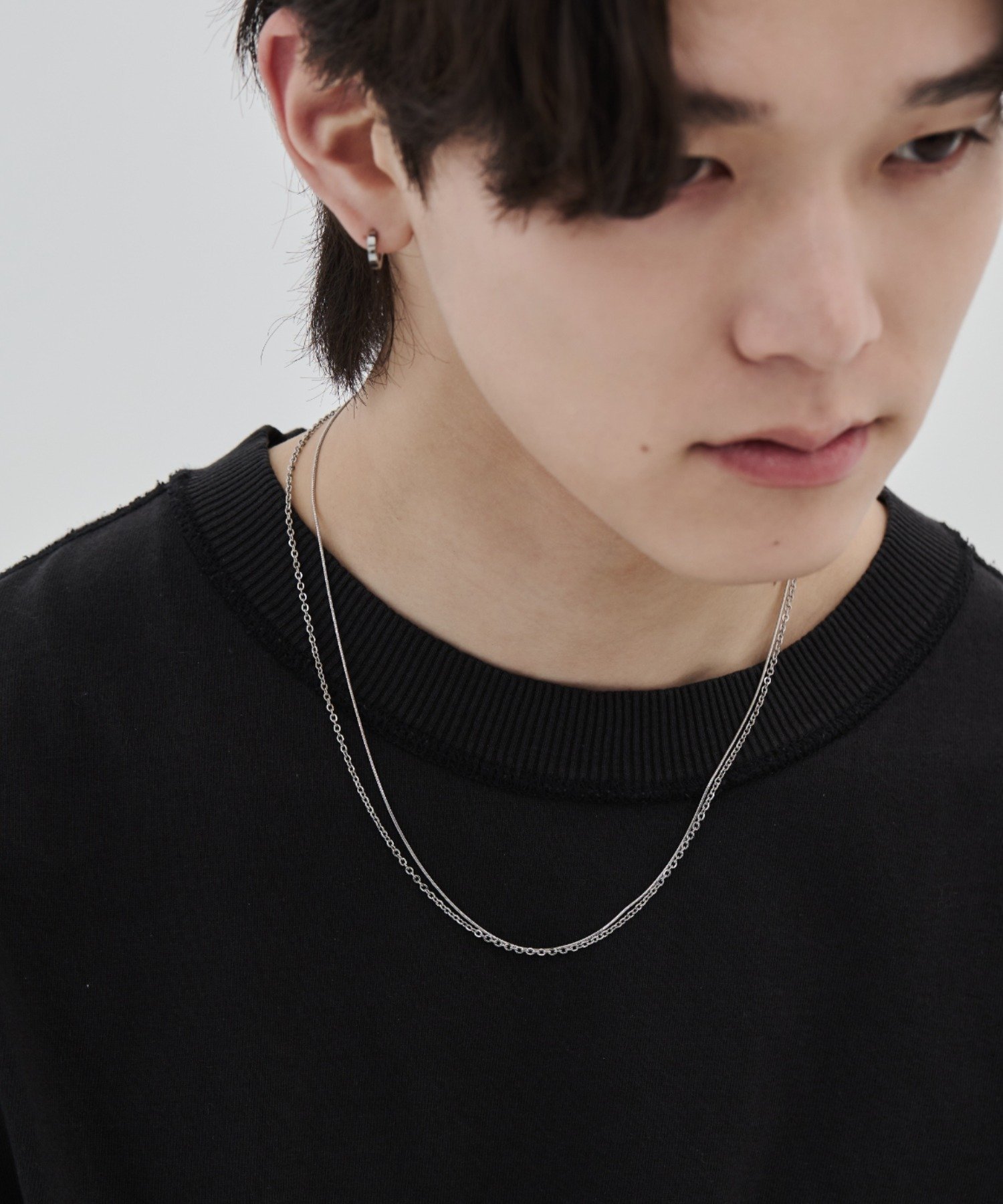【SALE／15%OFF】WYZ 【 金属アレルギー対応 】2連チェーンネックレス サージカルステンレス シーテ アクセサリー・腕時計 ネックレス シルバー