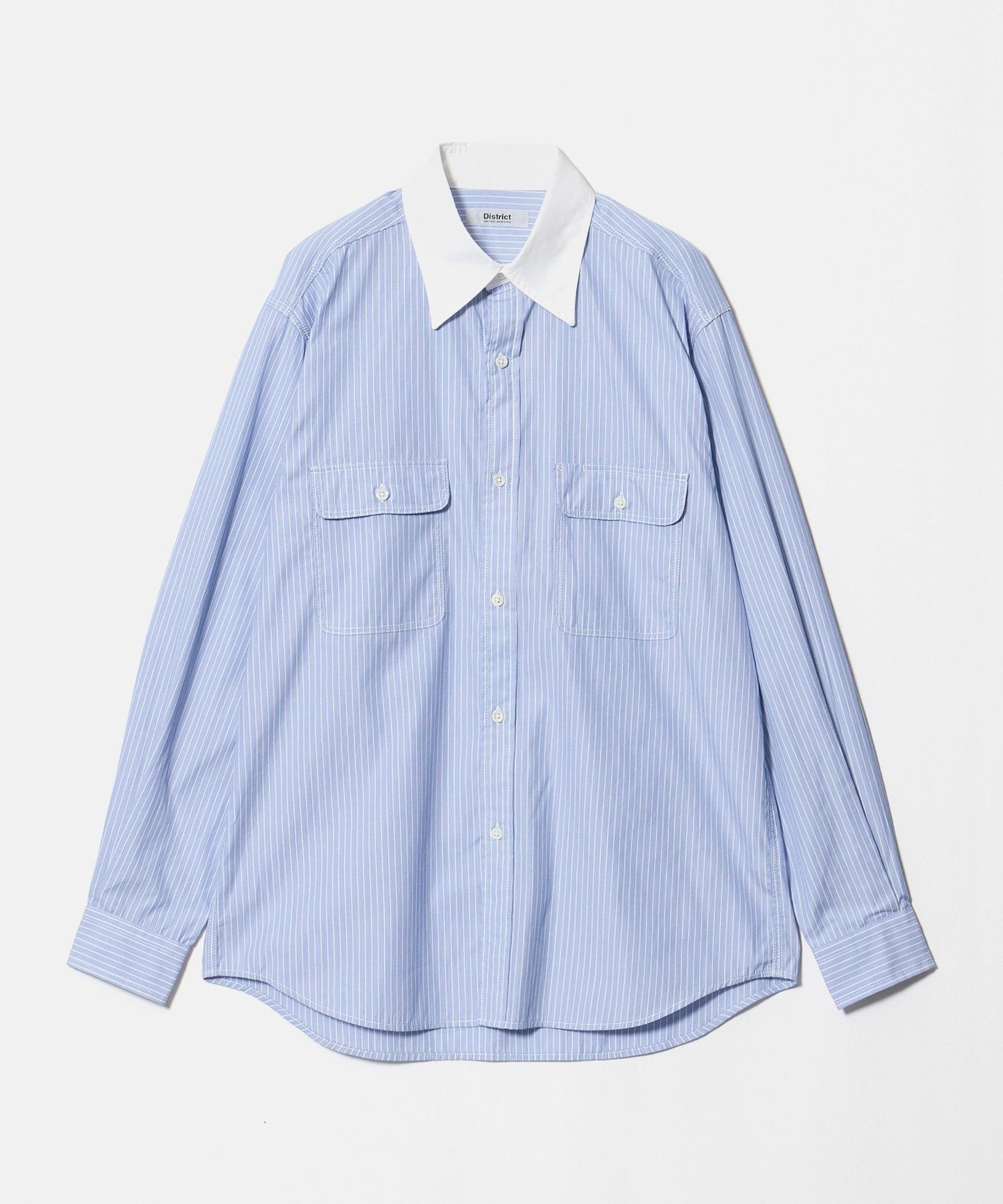 UNITED ARROWS ＜District＞ダブルポケット レギュラーカラー シャツ ユナイテッドアローズ トップス シャツ・ブラウス ブラック ブルー【送料無料】