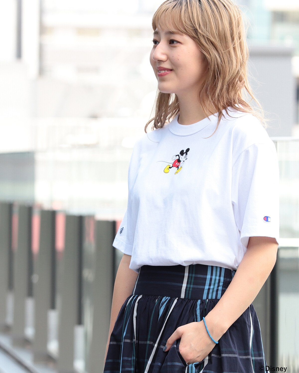 【SALE／40%OFF】BEAMS BOY Champion * BEAMS BOY / 別注Disney(ディズニー)/ミッキーマウス Tシャツ ビームス アウトレット カットソー Tシャツ ホワイト カーキ ネイビー【送料無料】のサムネイル