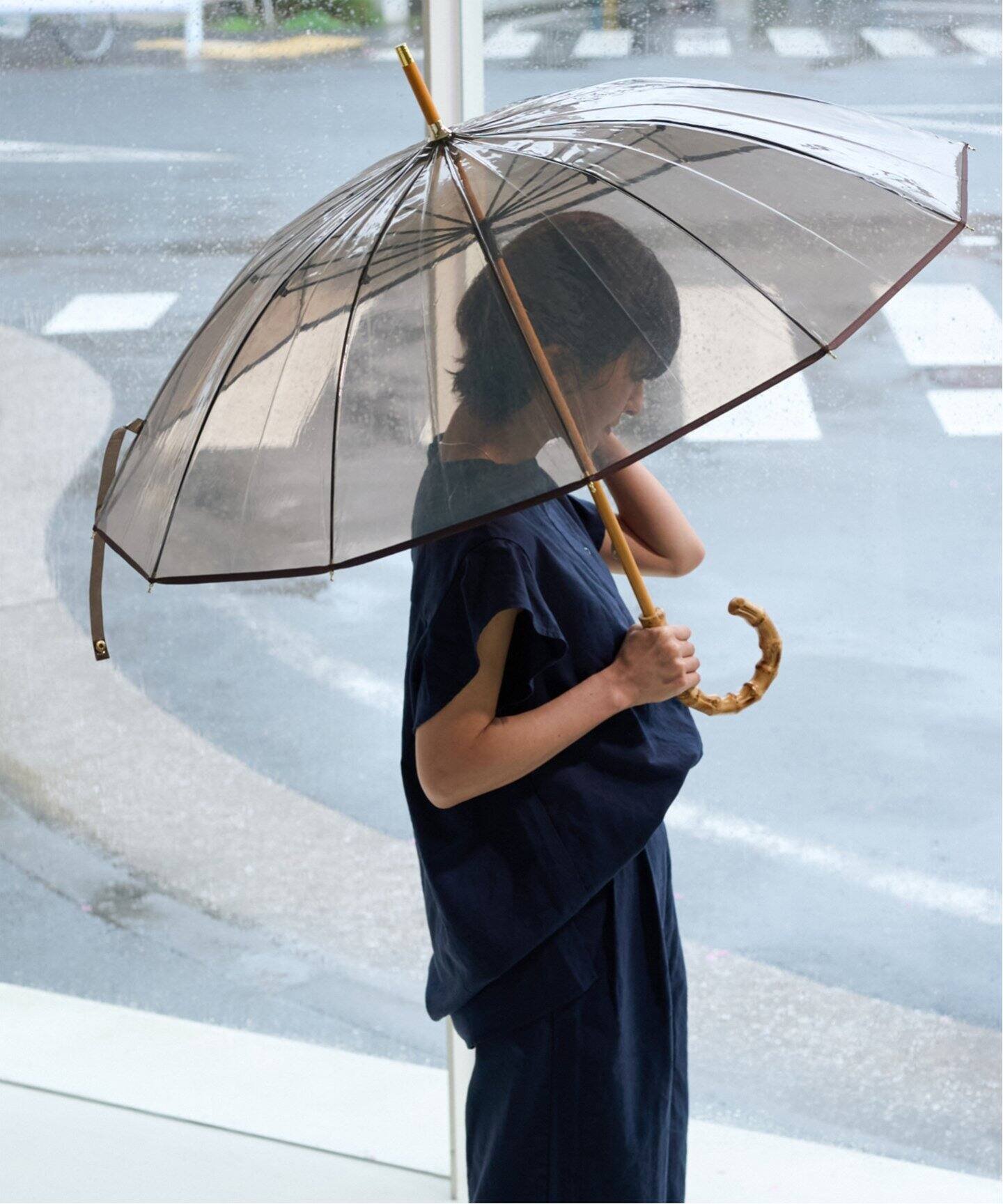 トラディショナルウェザーウェア JOURNAL STANDARD relume 《追加》【TRADITIONAL WEATHERWEAR】CLEAR UMBRELLA BAMBOO:傘 ジャーナル スタンダード レリューム ファッション雑貨 傘・長傘 ブラウン グレー【送料無料】