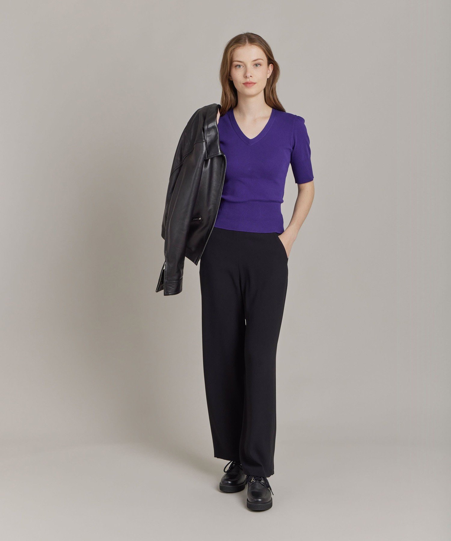 J155 TS DELHA Tシャツ アニエスベー トップス ニット パープル