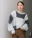 【SALE/50%OFF】KBF ブロックチェックニット ケービーエフ トップス ニット グレー ベージュ ホワイト【送料無料】
