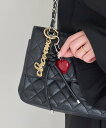 Phoebe ハートレザーコードバッグチャーム レッド ジュエルアディクト ファッション雑貨 チャーム・キーチェーン ブラック