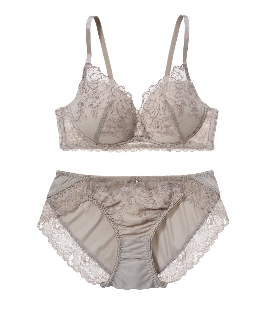 PEACH JOHN 【ノンワイヤー/選べるデザイン】丸胸メイクフラワーレースノンワイヤーブラセット ピーチ・ジョン インナー・ルームウェア ブラ&ショーツセッ...