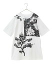 HIROKO BIS GRANDE 【大きいサイズ】コラージュプリントコットンチュニック /洗える ヒロコ ビス グランデ ワンピース・ドレス チュニック ホワ...